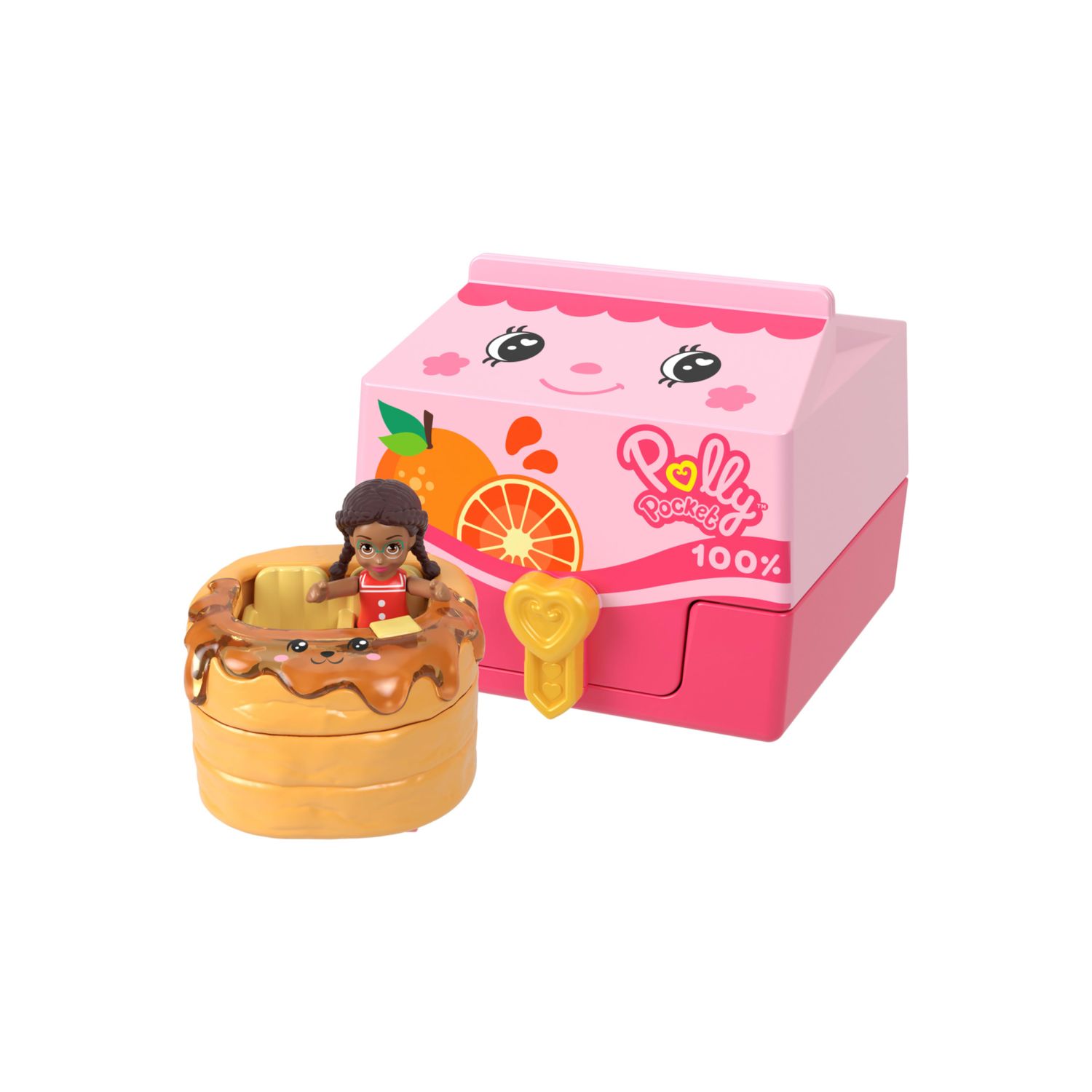 Polly pocket - tiny take out reveal, cofanetto a tema merenda con mini bambola, veicolo e quattro accessori - Polly Pocket