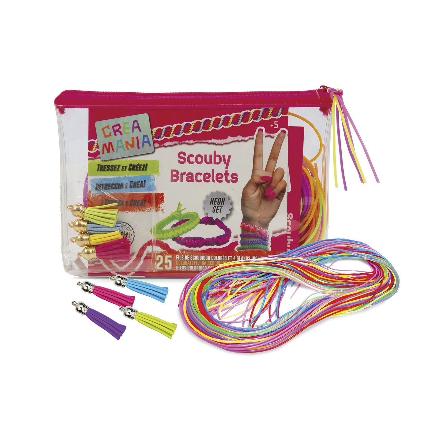 Bustina assortita con 25 braccialetti scouby - crea mania - 