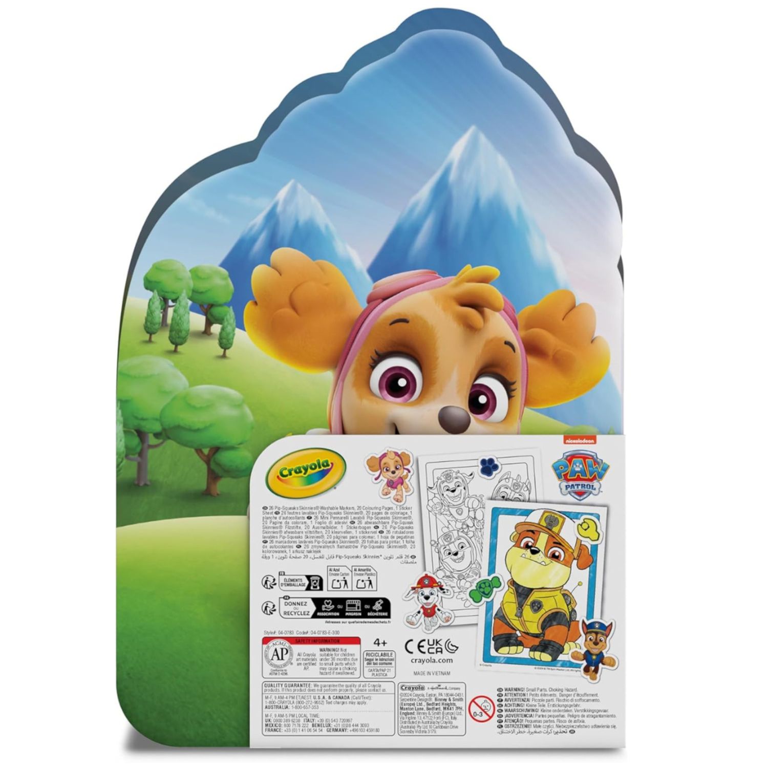 Crayola - valigetta colori & adesivi paw patrol, set con pennarelli, pagine da colorare, adesivi, 45 pezzi, regalo creativo per bambini, da 5 anni - Paw Patrol