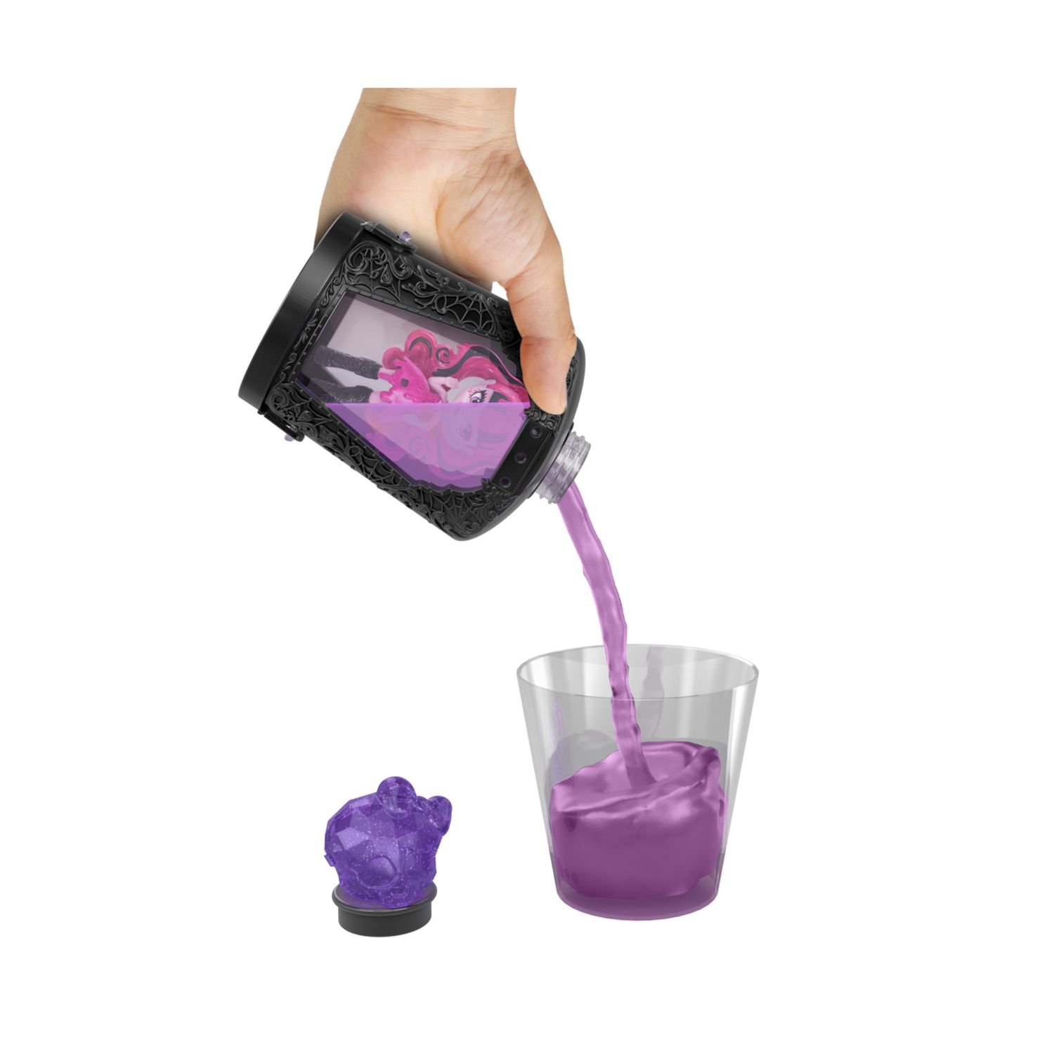 Monster high potions - mini bambole e accessori, personaggi a sorpresa da 7,5cm in una boccetta da esposizione con ciondolo - Monster High