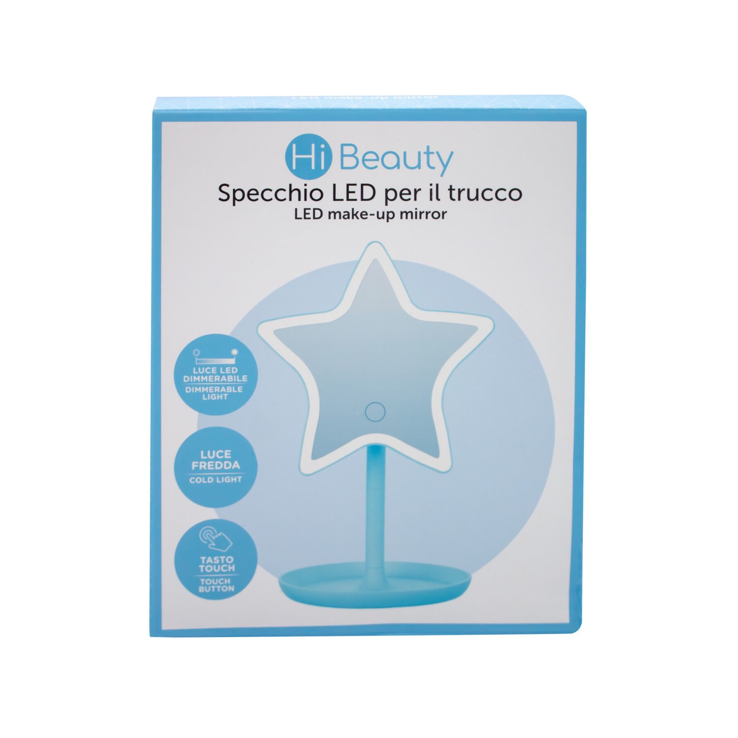 Specchio led make up a forma di stella – specchio luminoso dal design stellare - IBS
