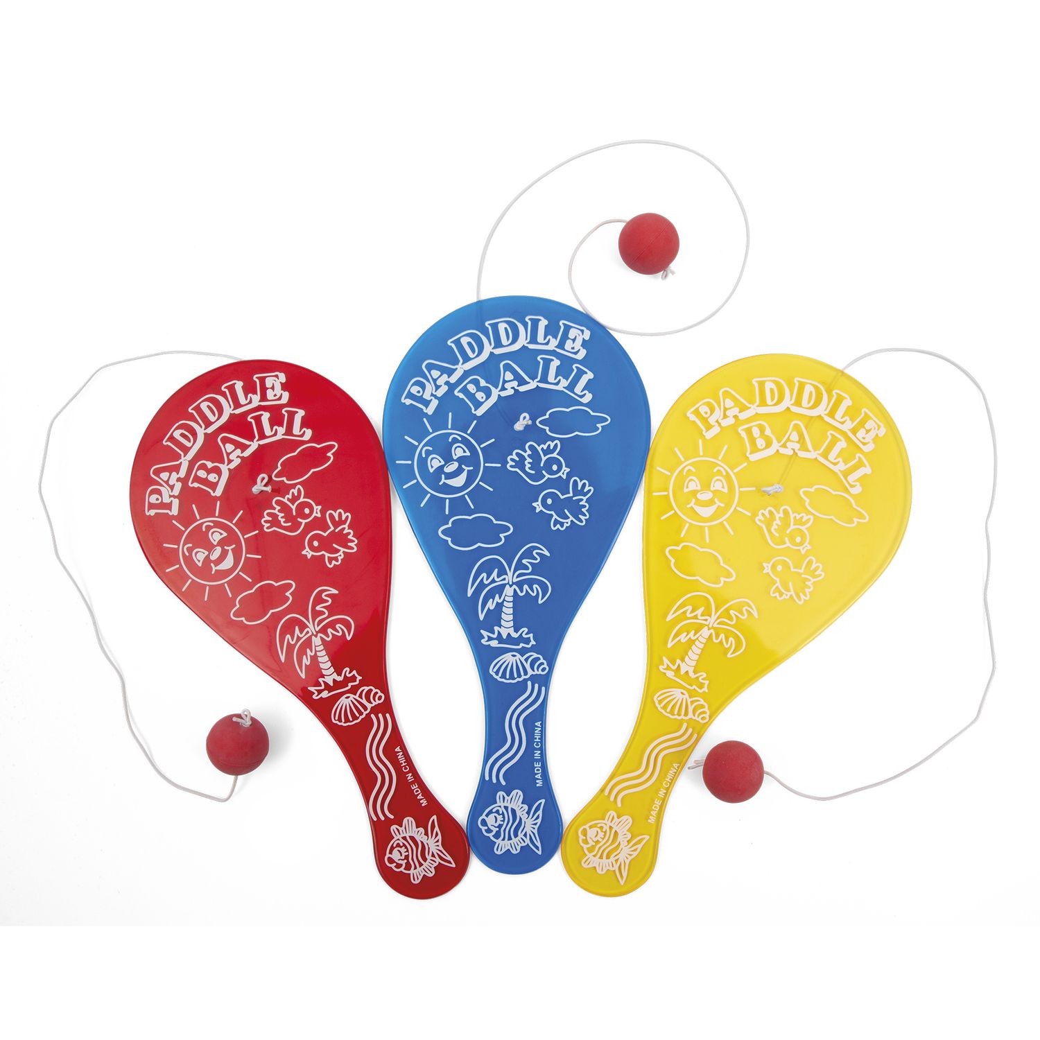 Racchette con pallina rimbalzante attaccata - paddle set - divertiti con colpi e palleggi - disponibile in 3 colori - SUN&SPORT