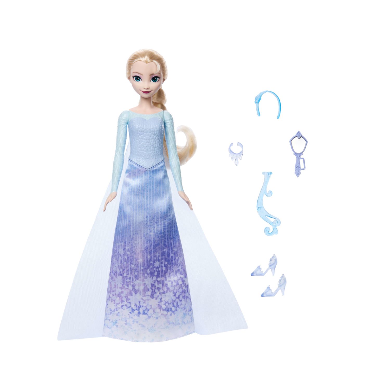 Mattel disney frozen - elsa spin & reveal, bambola ispirata al film disney con 11 sorprese incluse - Frozen