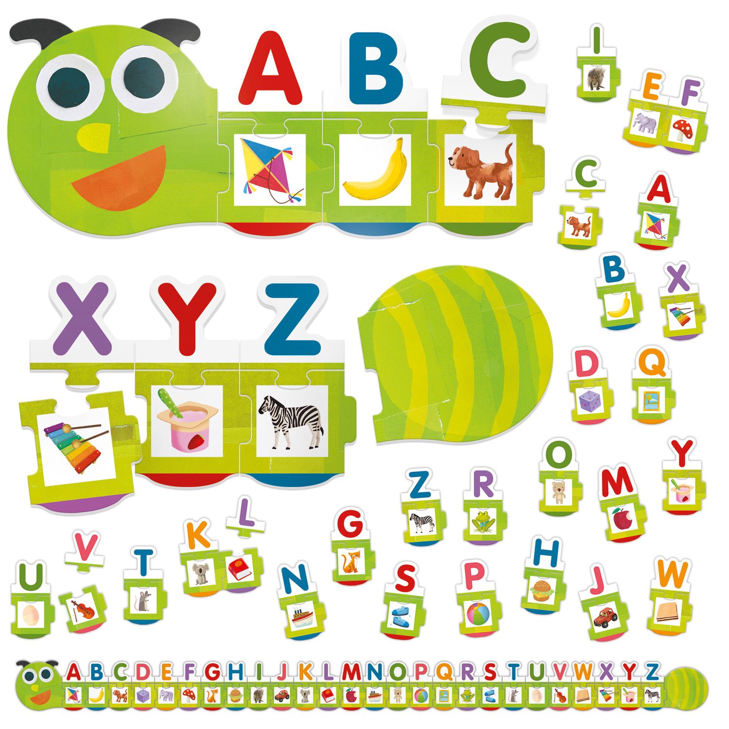 Bruchino abc – puzzle autocorrettivo per imparare l'alfabeto giocando - 3+ - headu - HEADU