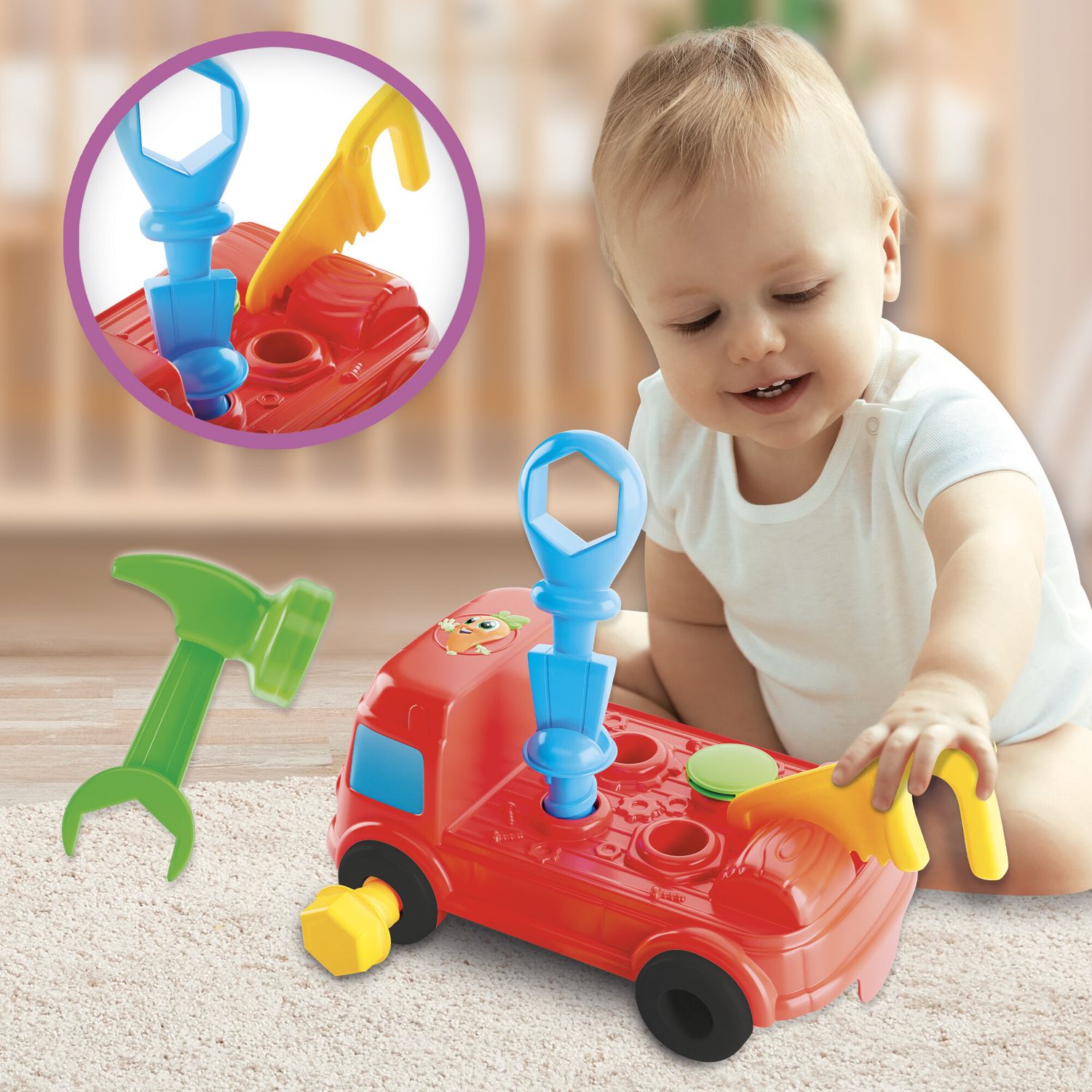 Carotina baby edu shapes – il mio primo camion: puzzle morbido e colorato - LISCIANI