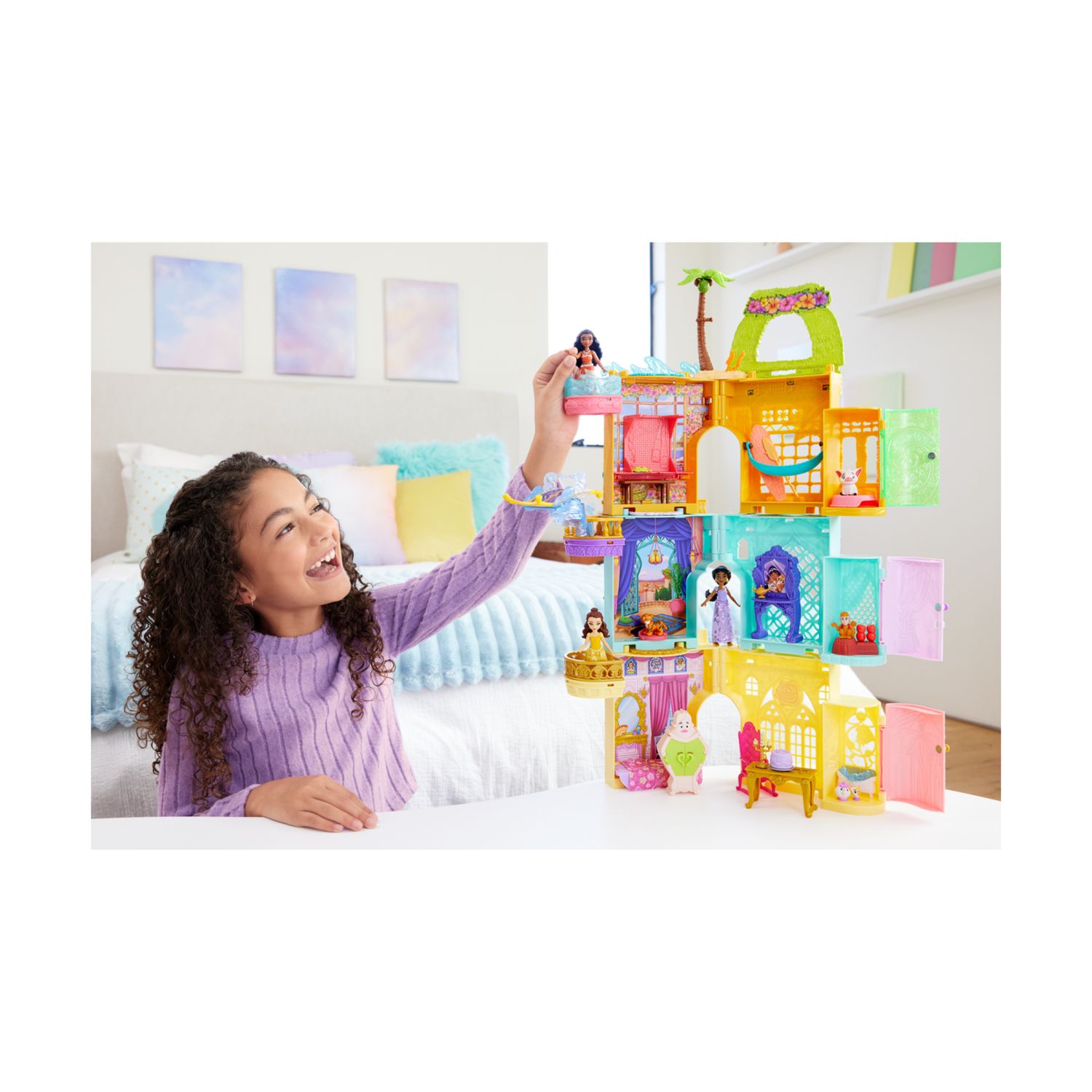 Mattel disney princess - torre a sorpresa, set con mini bambola del mondo disney e accessori a sorpresa inclusi - DISNEY PRINCESS