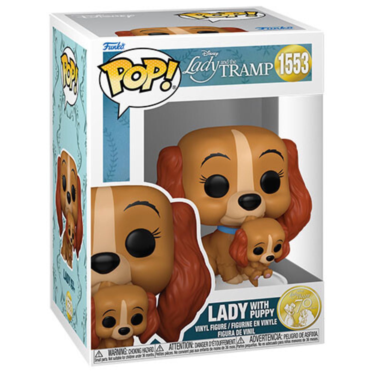 Funko pop one lilli e il vagabondo - 70° anniversario - lilli con cucciolo - 1553 - Disney