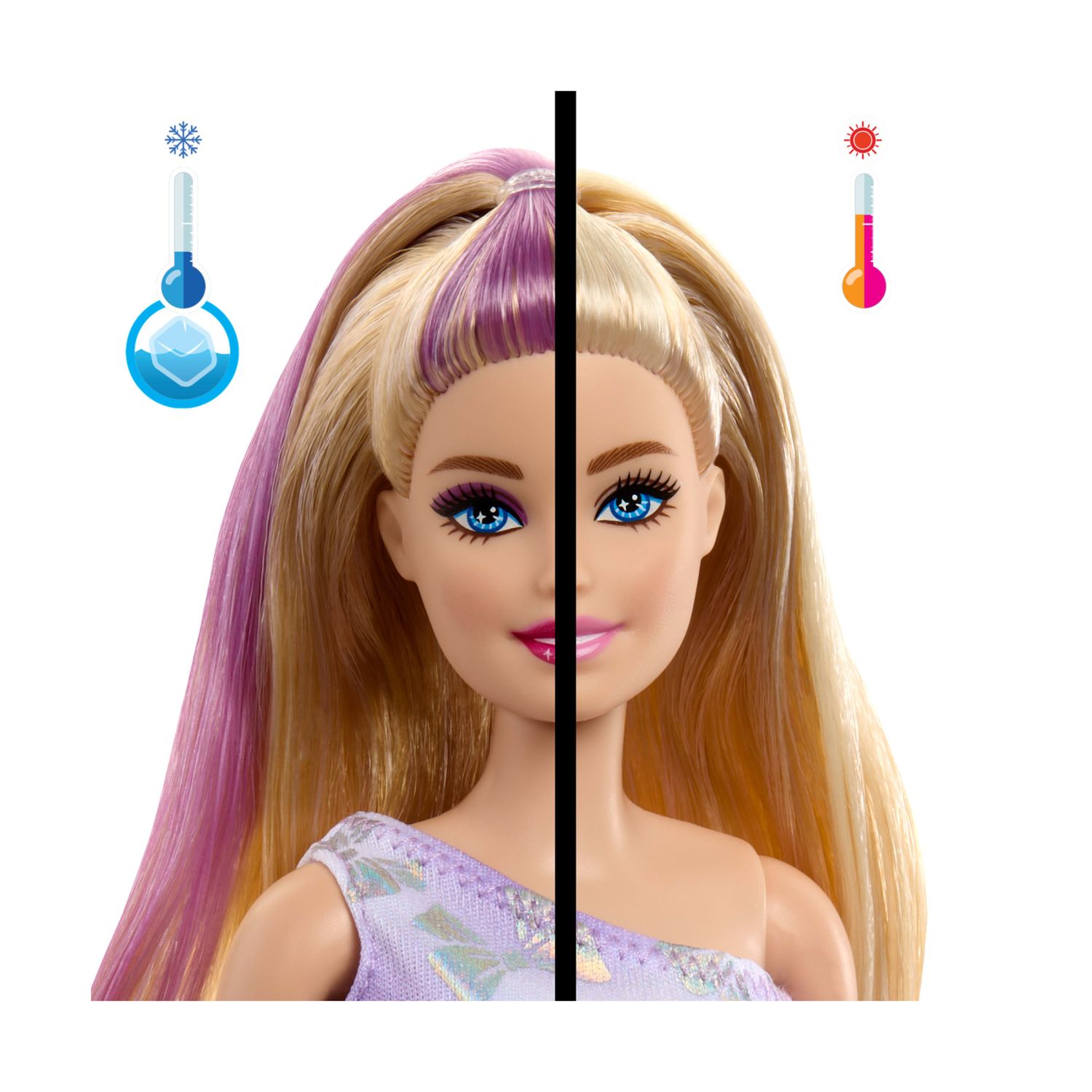 Barbie party unboxed - birthday bows serie compleanno del cucciolo, bambola con 10 accessori a sopresa ed effetto cambia colore - Barbie