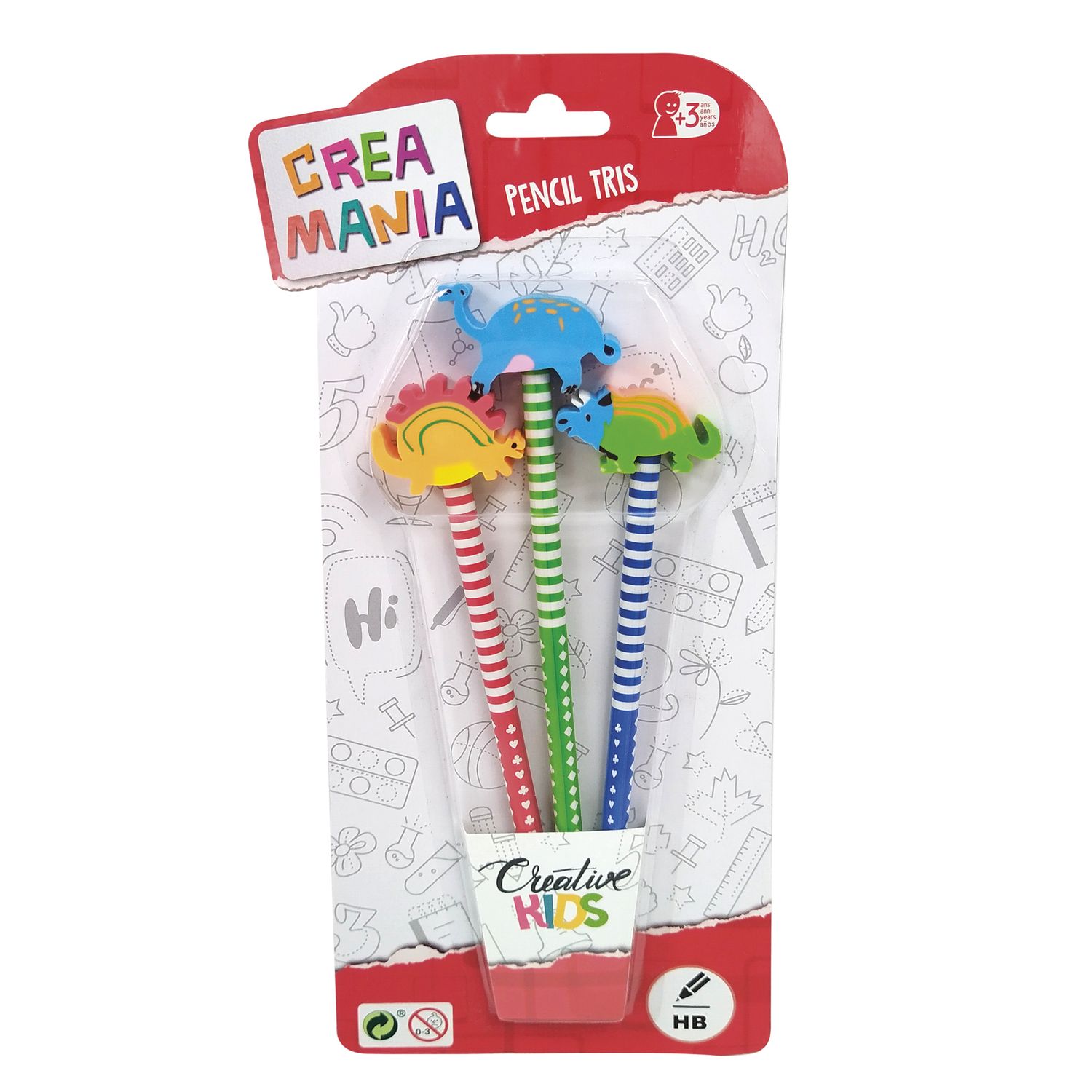 Tris di matite assortito in diverse fantasie- crea mania - 