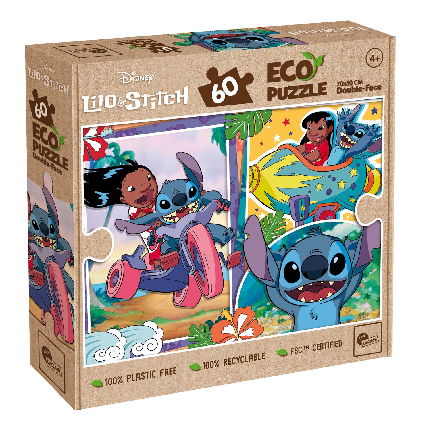 Eco-puzzle df 60 stitch – puzzle ecologico con il tenero alieno disney - LISCIANI, Disney Stitch