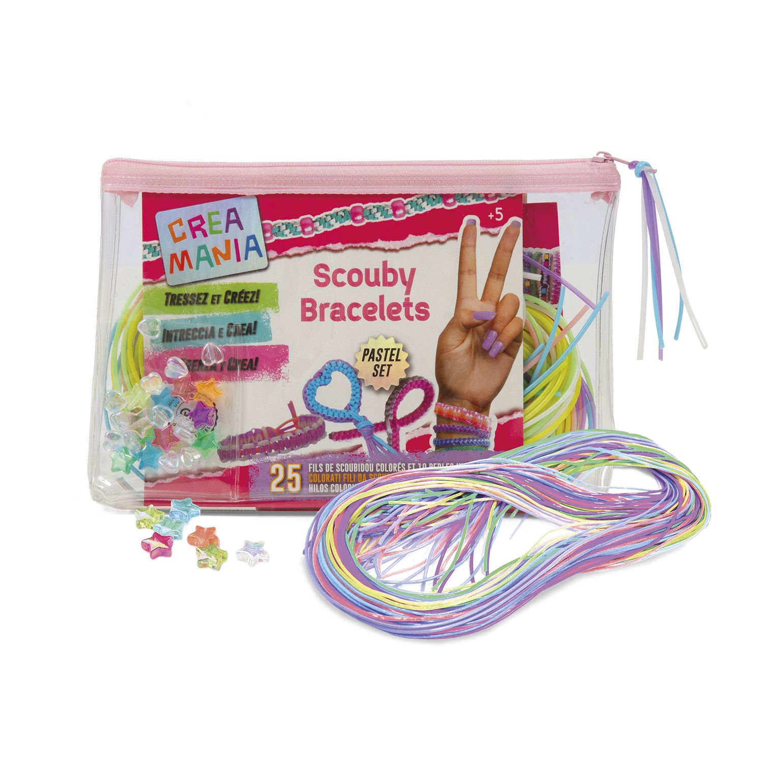 Bustina assortita con 25 braccialetti scouby - crea mania - 
