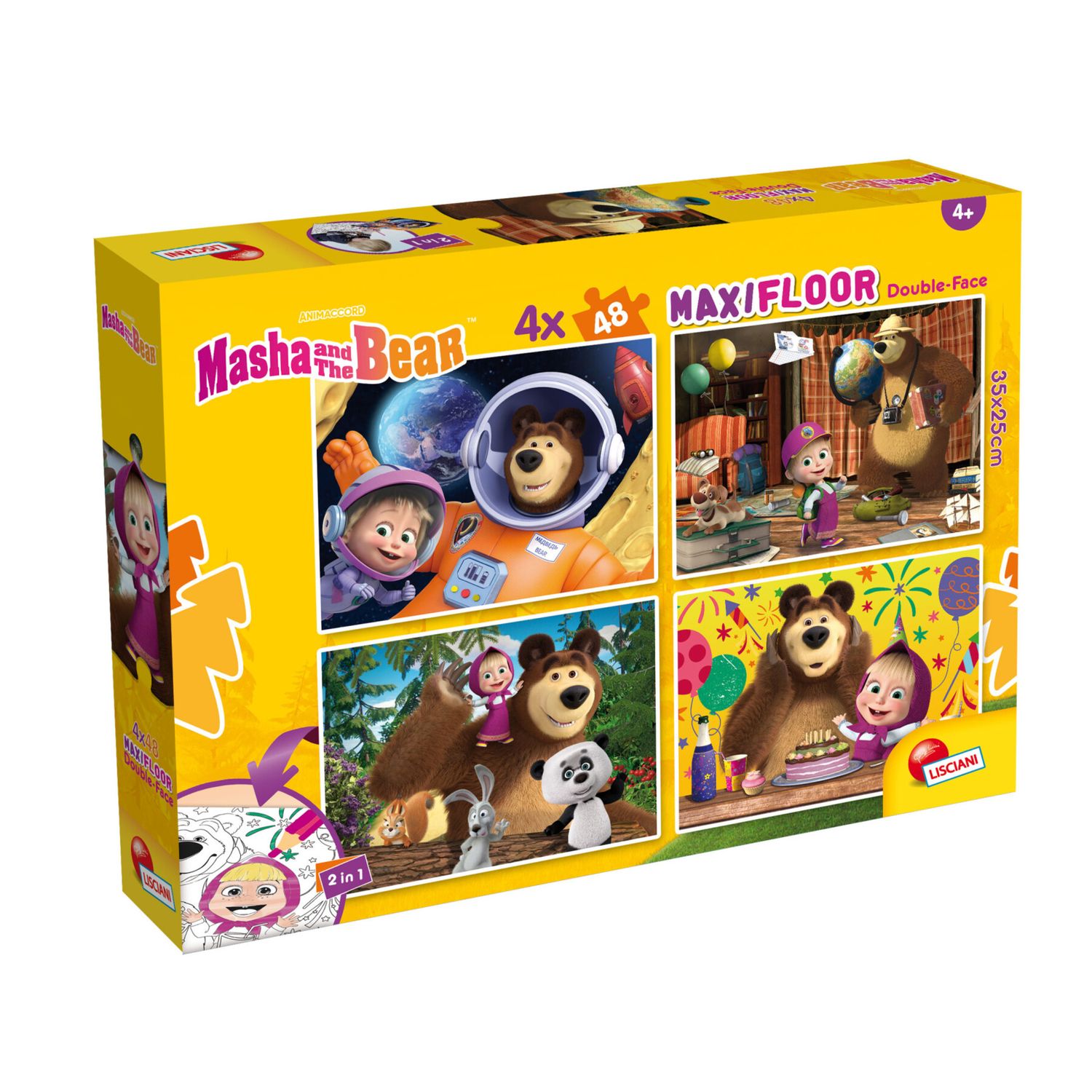 Masha puzzle df maxi floor 4x48 – quattro puzzle educativi da pavimento - LISCIANI, MASHA & ORSO