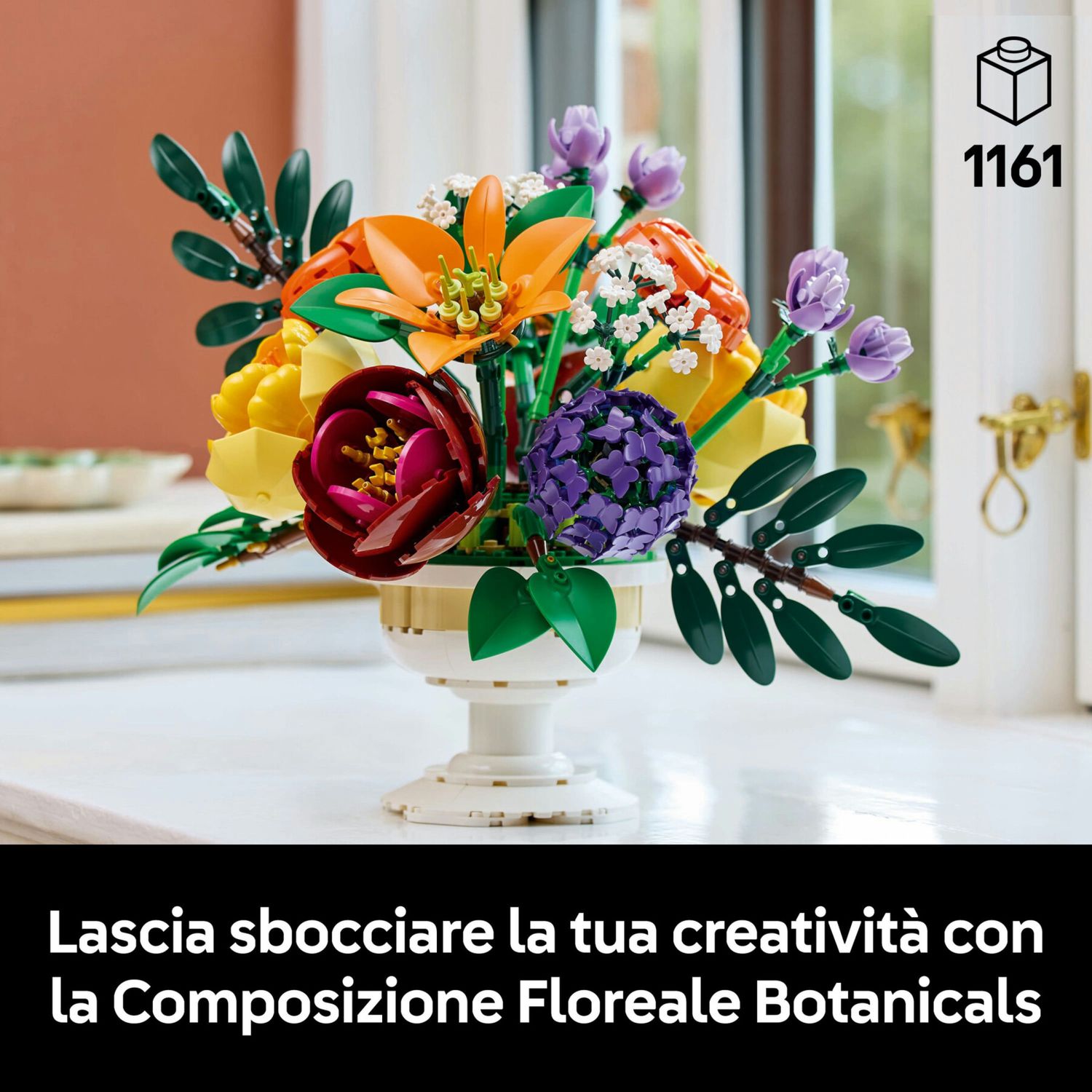 Lego icons botanicals 10345 composizione floreale - 14 fiori finti, kit adulti - LEGO ICONS BOTANICAL, Lego