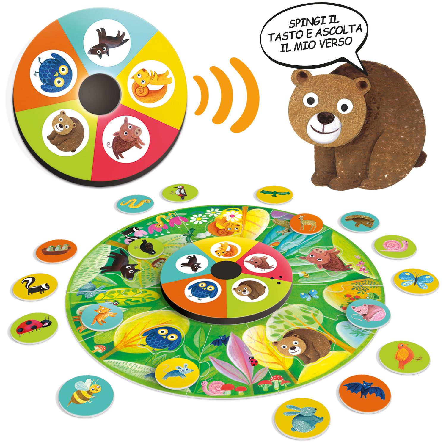 Girotondo parlante – gioco interattivo con incastro e animali del bosco - HEADU