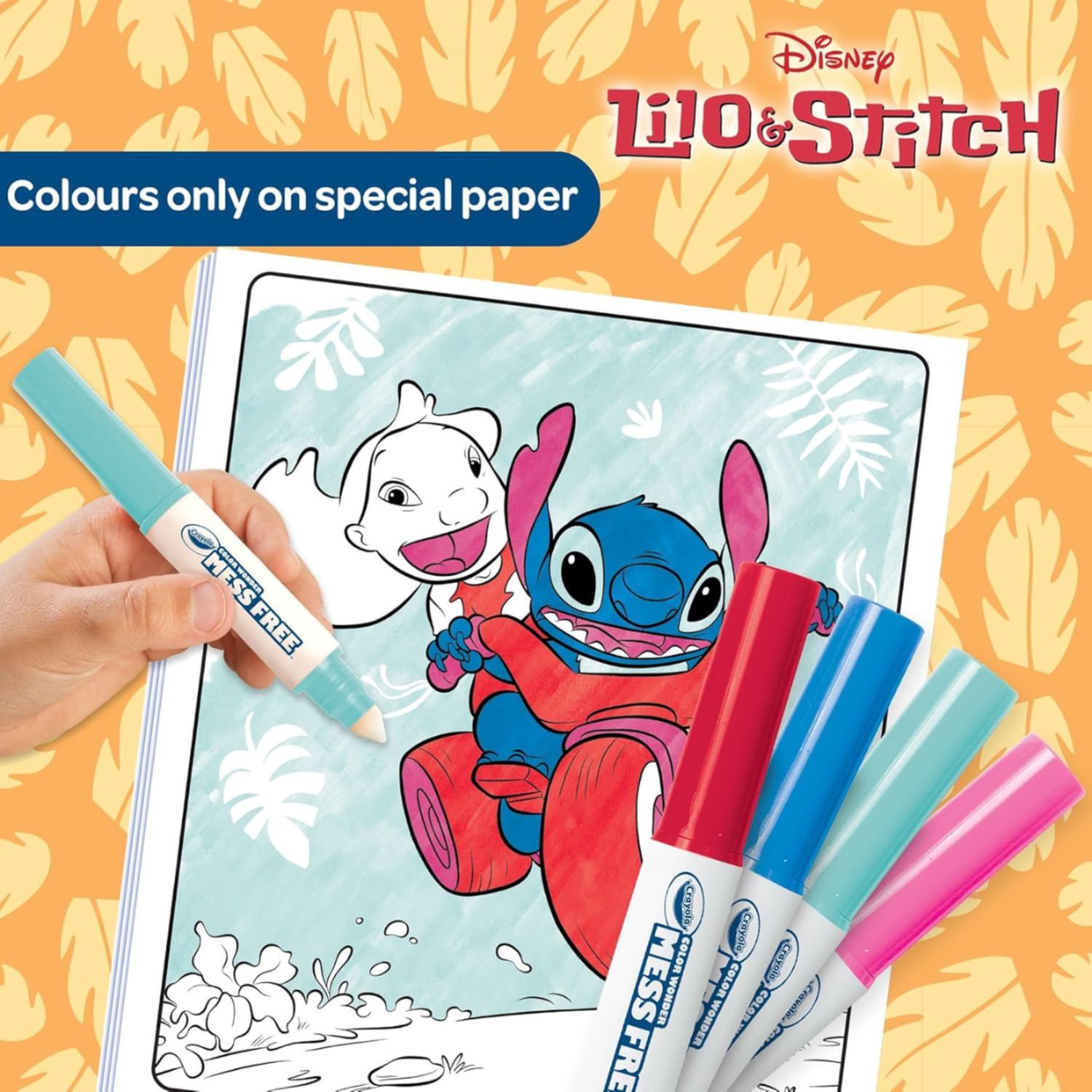Color wonder coloring set con 18 pagine da colorare e 4 pennarelli - crayola - Disney Stitch