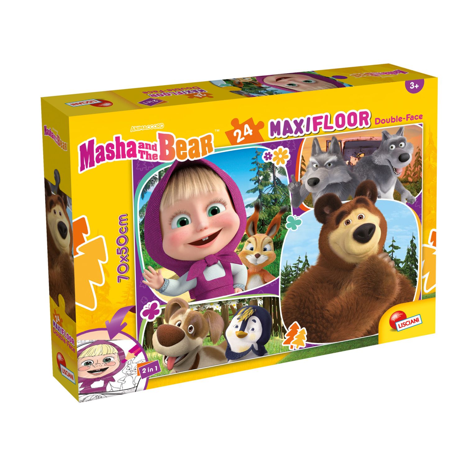 Masha puzzle df maxi floor 24 – puzzle colorato da pavimento per bambini - LISCIANI, MASHA & ORSO
