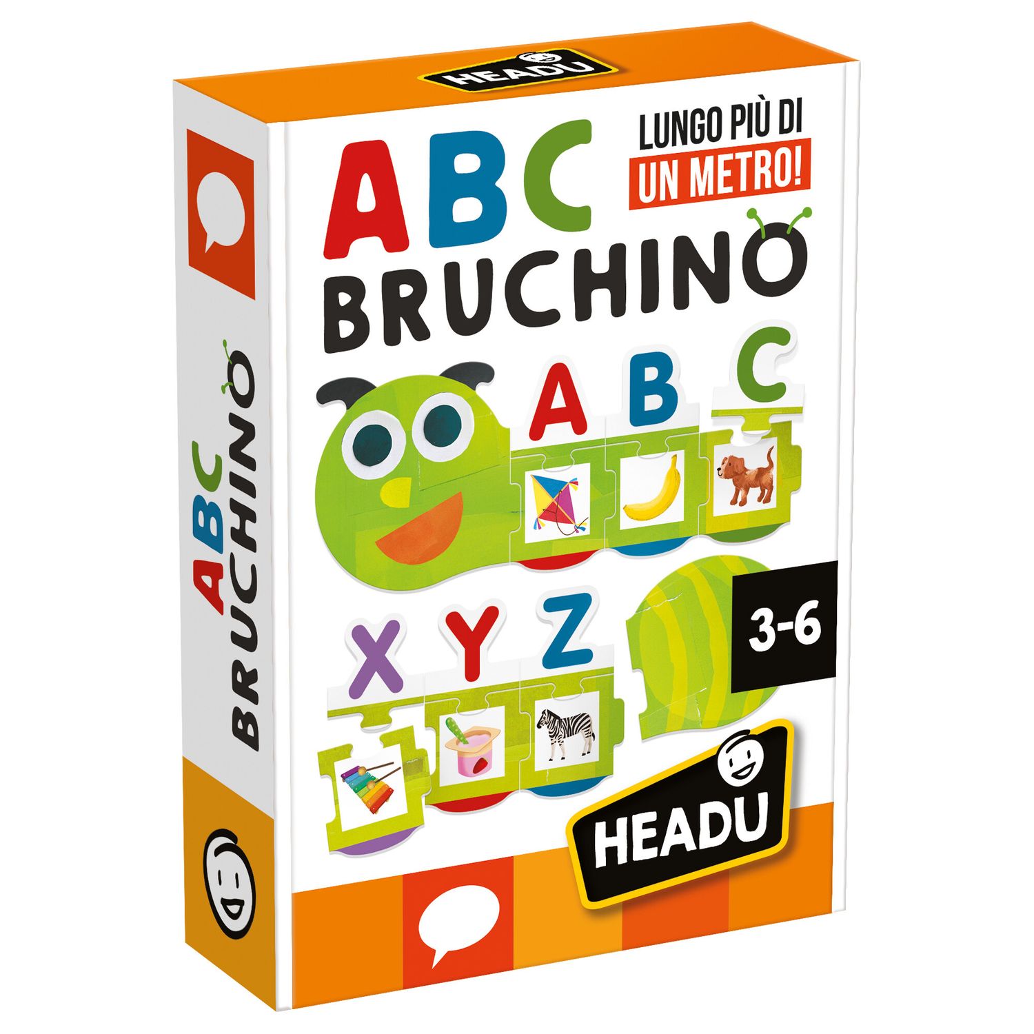 Bruchino abc – puzzle autocorrettivo per imparare l'alfabeto giocando - 3+ - headu - HEADU