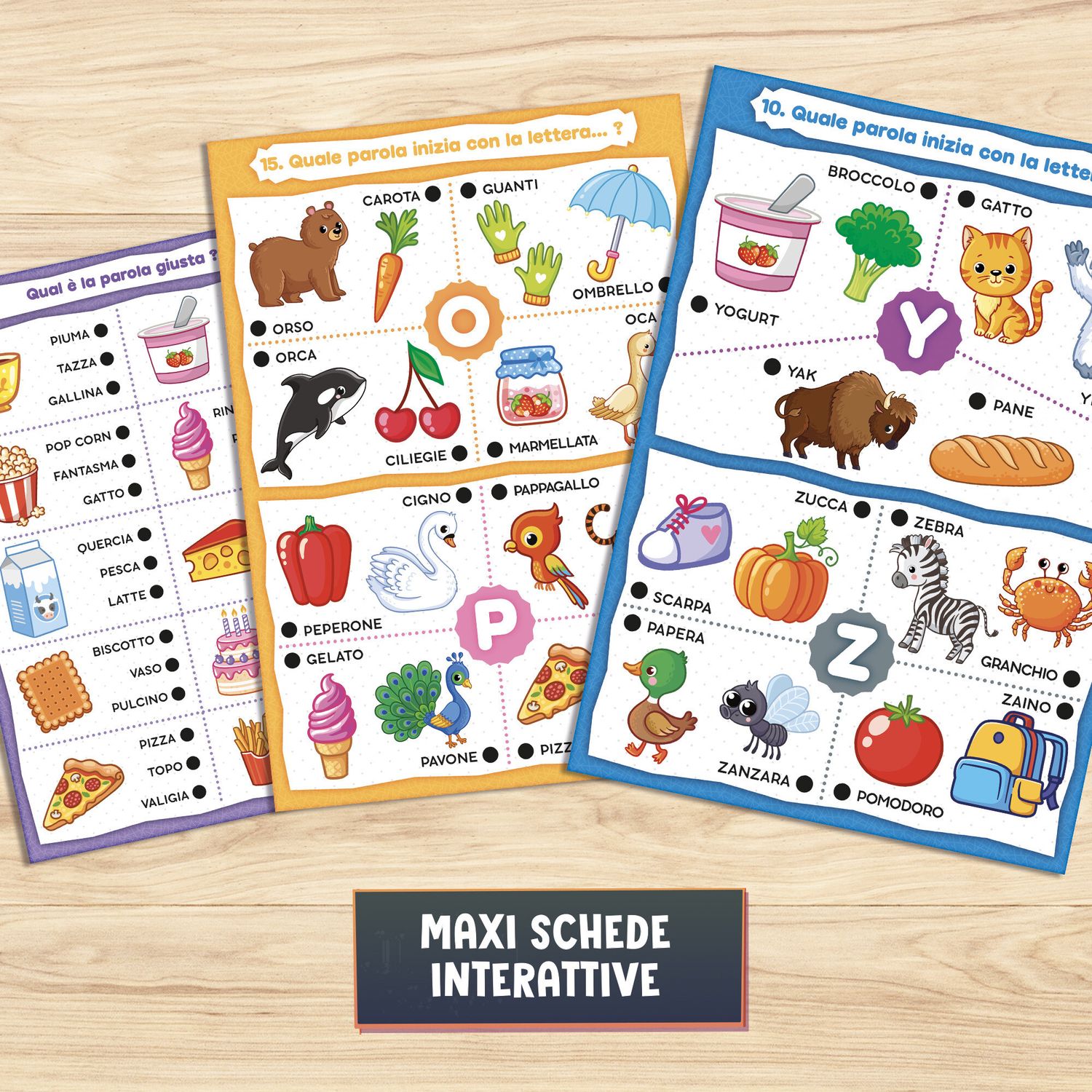 Carotina prima maestra maxi schede alfabeto e parole – gioco educativo interattivo - LISCIANI