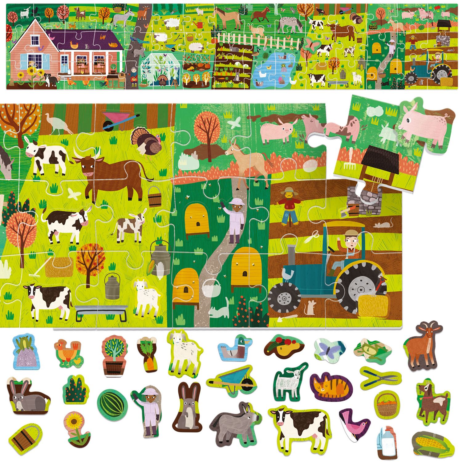 Playrama puzzle the farm - memoria, forme e colori . sovrapponi i puzzle e ottieni un effetto magico! - HEADU