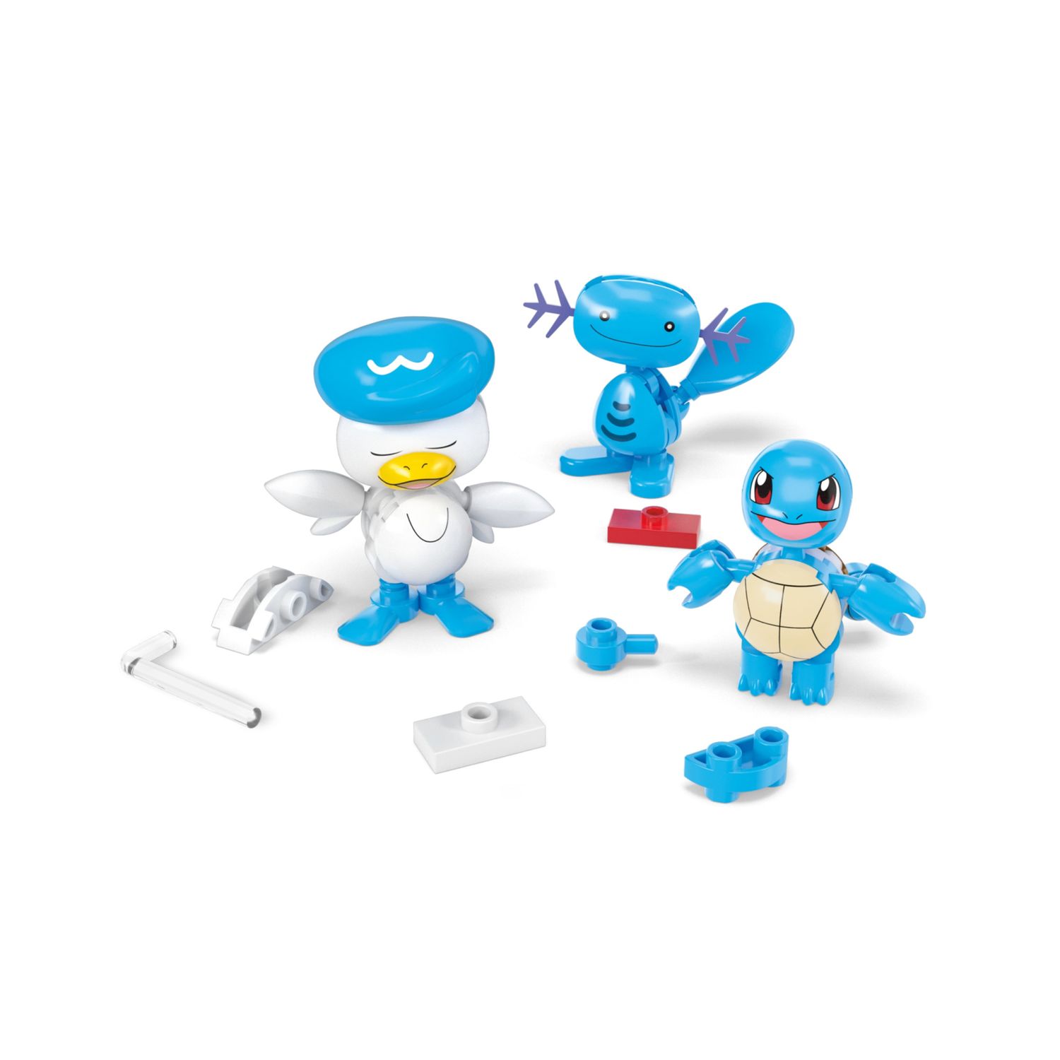 Mega pokémon - squadra di tipo acqua, set da costruire con 79 pezzi, include include 4 pokémon e 4 pokéball - POKEMON