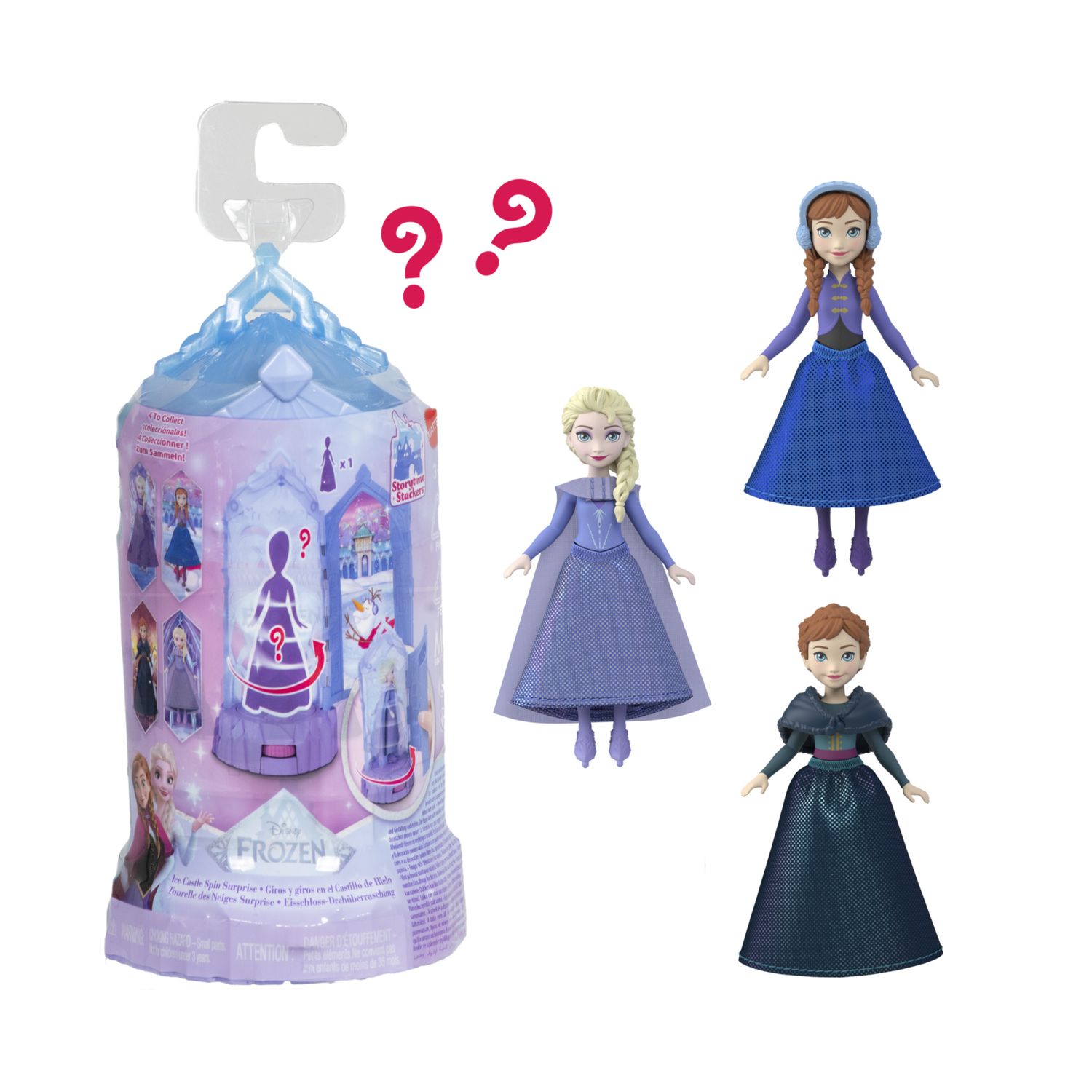 Mattel disney frozen - castello di ghiaccio, mini playset ispirato al film con bambola e sorpresa rotante incluse - Frozen