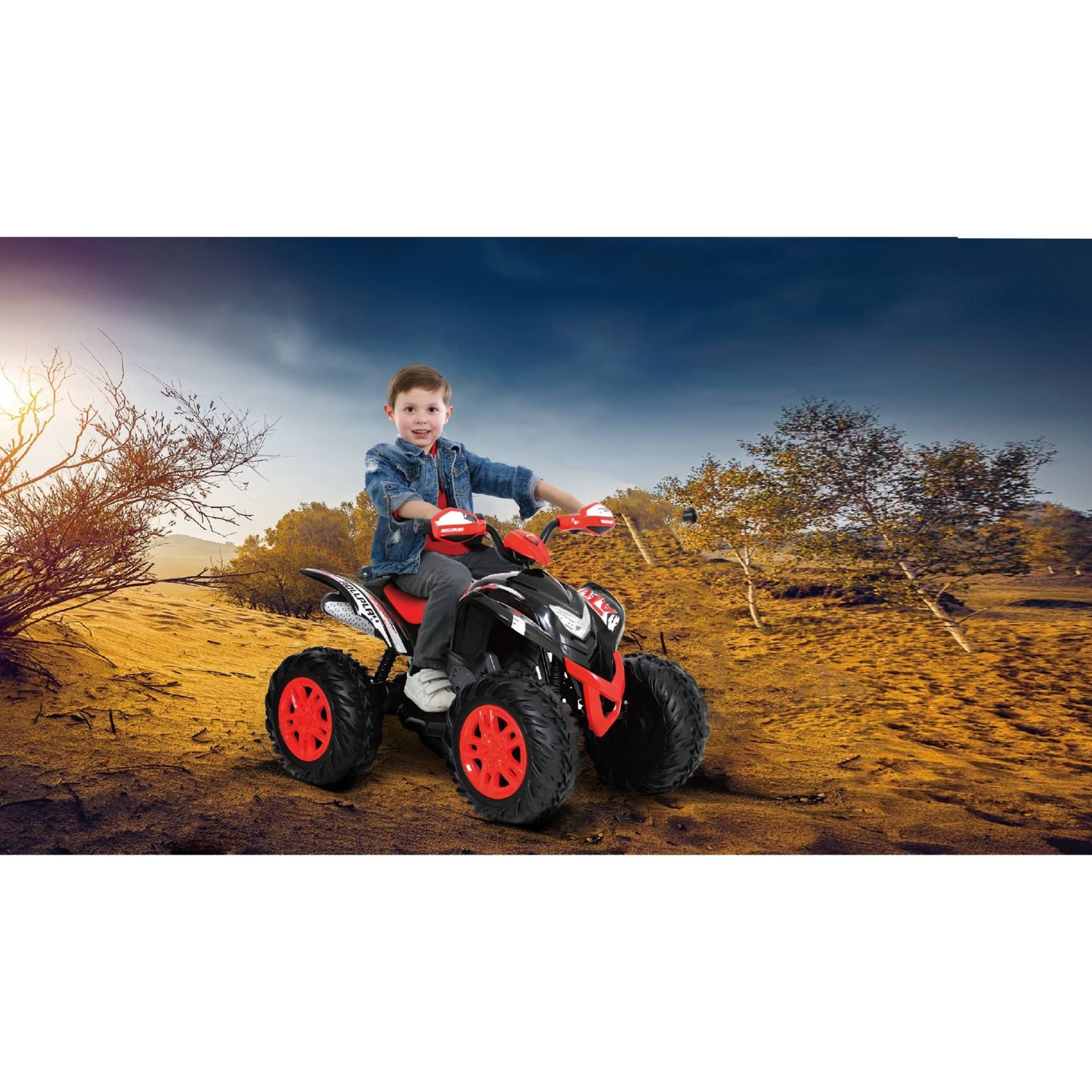 Quad elettrico bambini atv max con ruote oversize e luci - SUN&SPORT