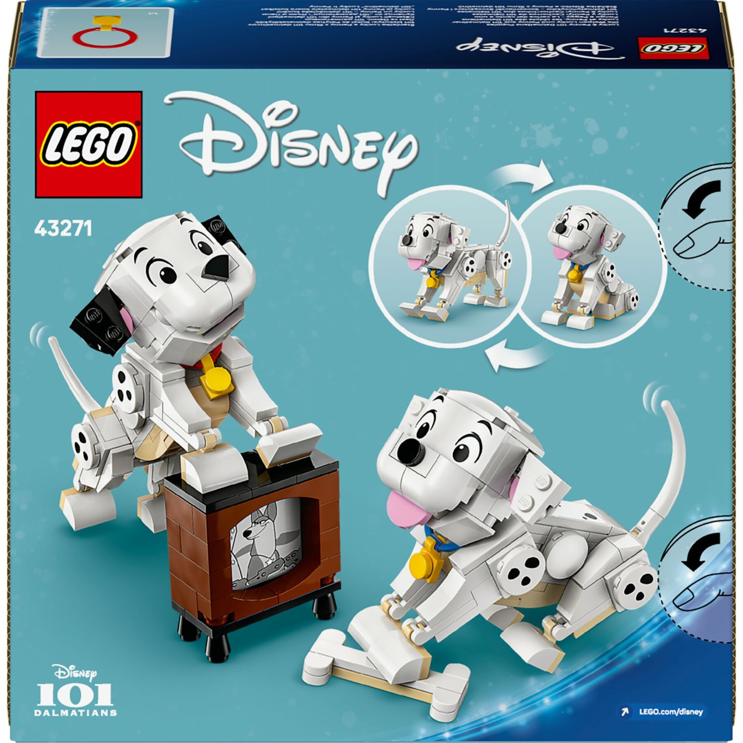 Lego disney 43271 pongo e peggy - la carica dei 101 6+ - Disney, Lego