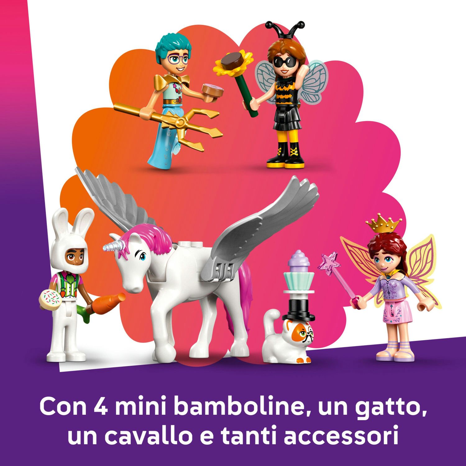 Lego friends 42661 party unicorno fatina: 4 mini bamboline, 2 animali 6+ - LEGO FRIENDS, Lego
