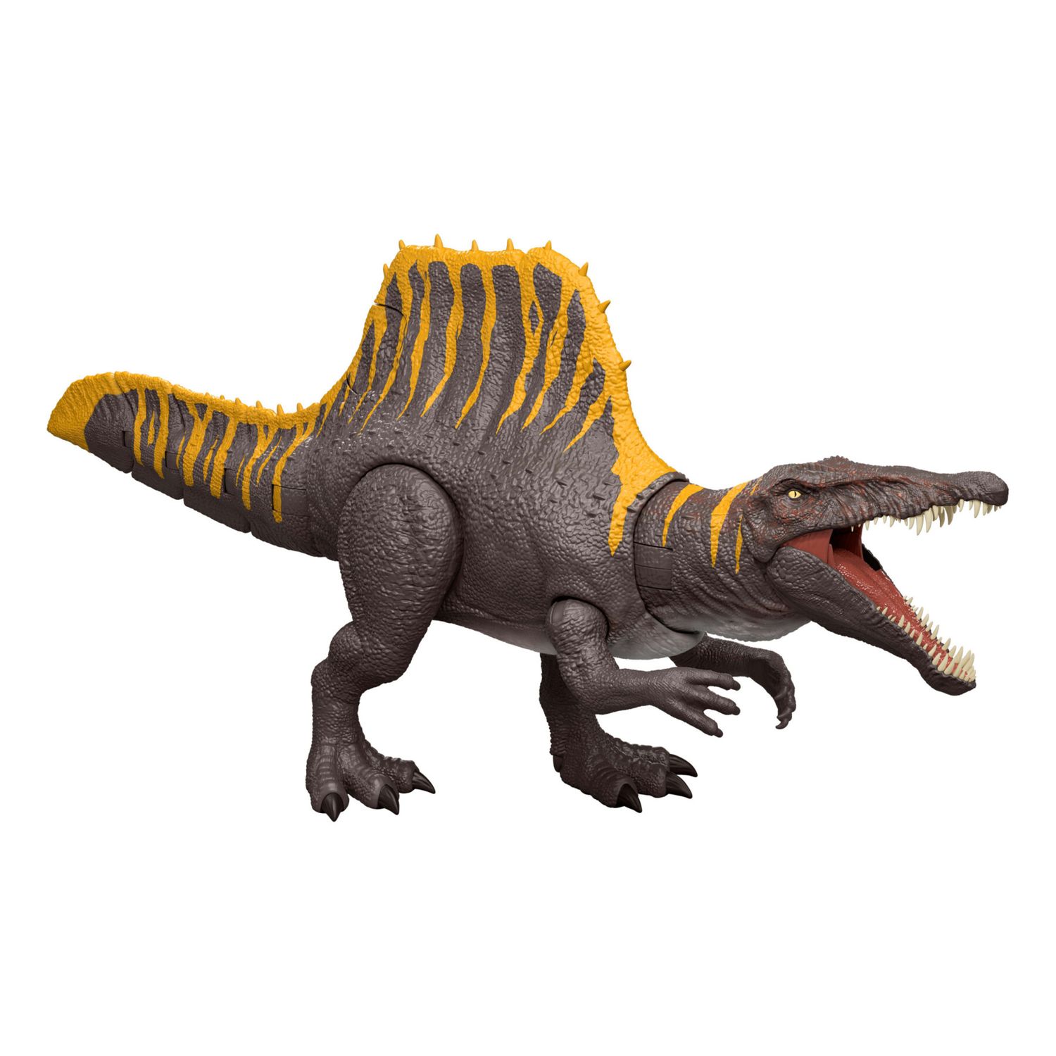 Mattel jurassic world la rinascita - spinosauro coda letale, dinosauro snodato con due mosse d'attacco e ruggito sonoro - Jurassic World