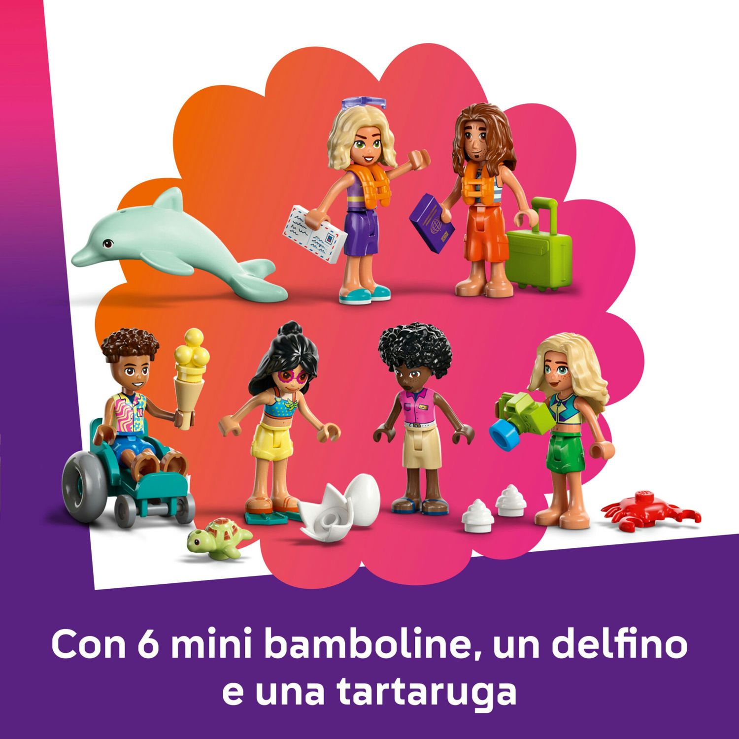 Lego friends 42673 vacanza beach resort: 6 mini bamboline 8+ - LEGO FRIENDS, Lego