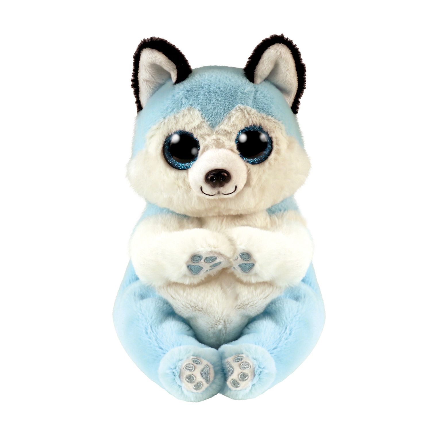 Ty beanie bellies - cane husky - thunder - azzurro e bianco - cagnolino con occhioni azzurri glitter - i peluche morbidi e coccolosi - 20 cm - 40540 - TY