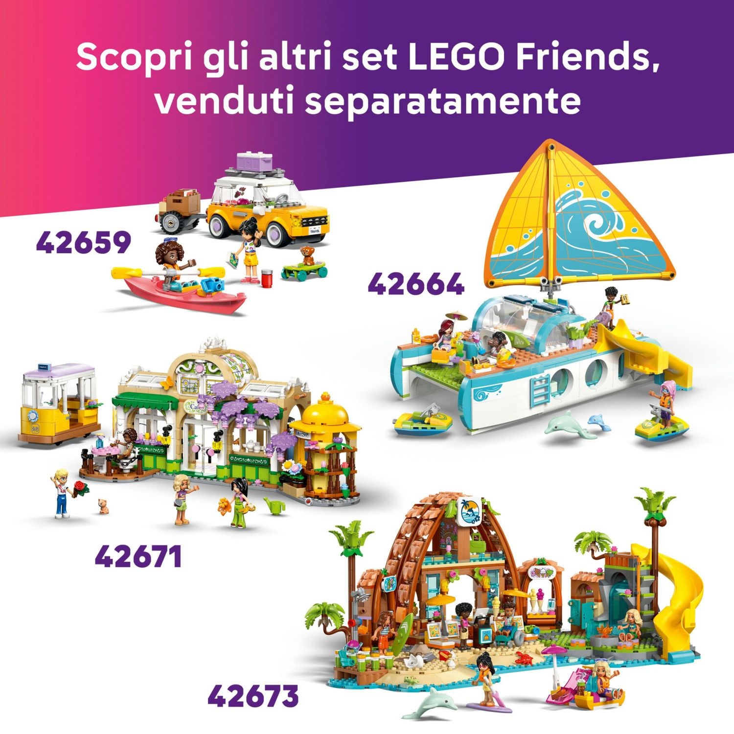 Lego friends 42658 pool party unicorno: 2 mini bamboline, gatto 5+ - LEGO FRIENDS, Lego