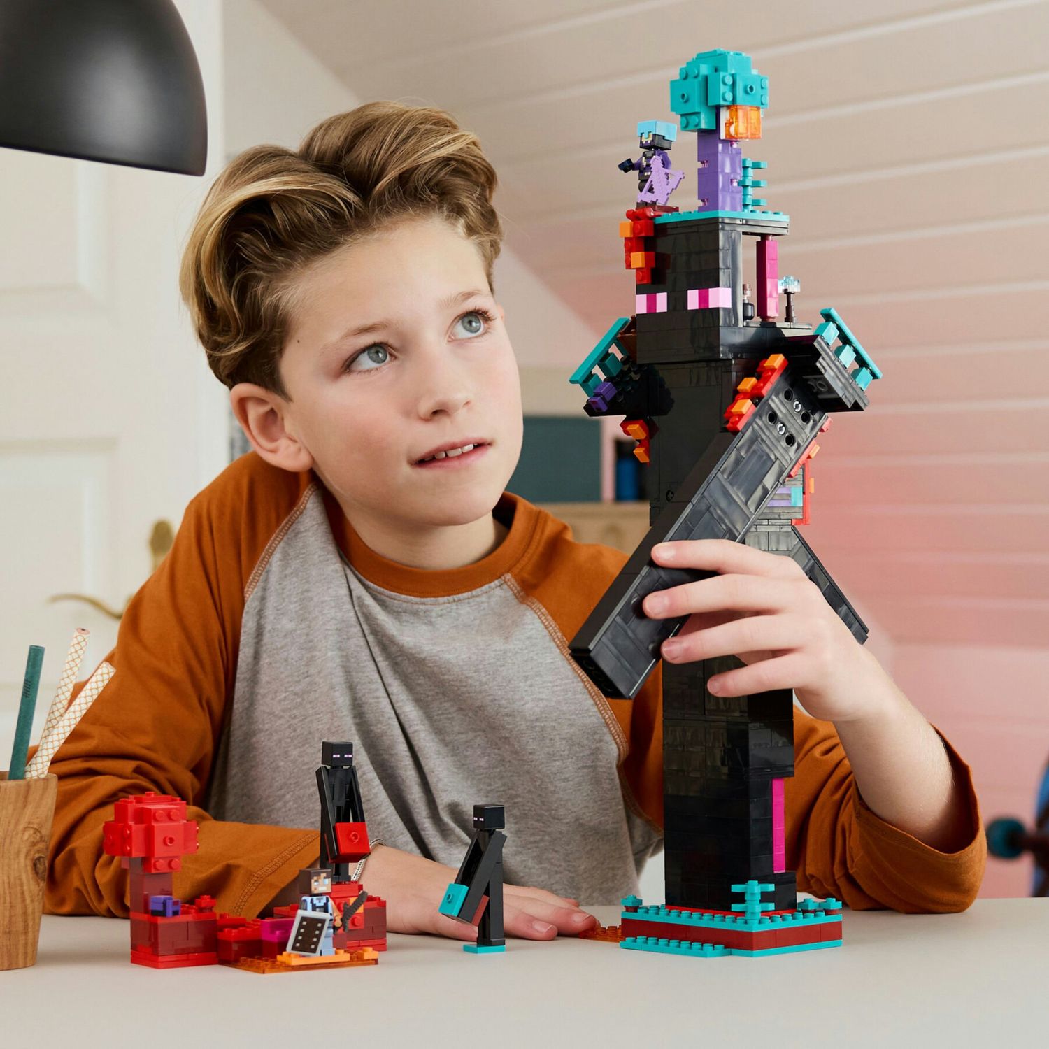Lego minecraft 21279 2in1 torre enderman: modulare, 6 personaggi 9+ - Lego