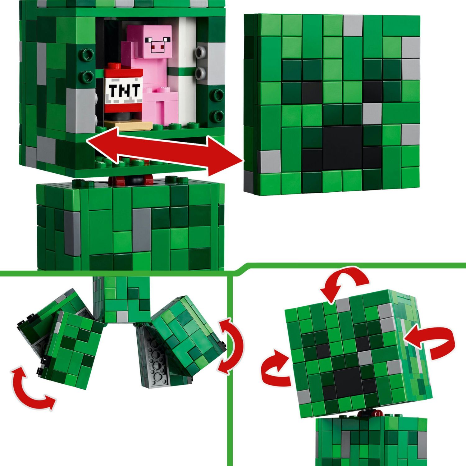 Lego minecraft 21276 creeper: action figure snodabile, segreto 10+ - Lego