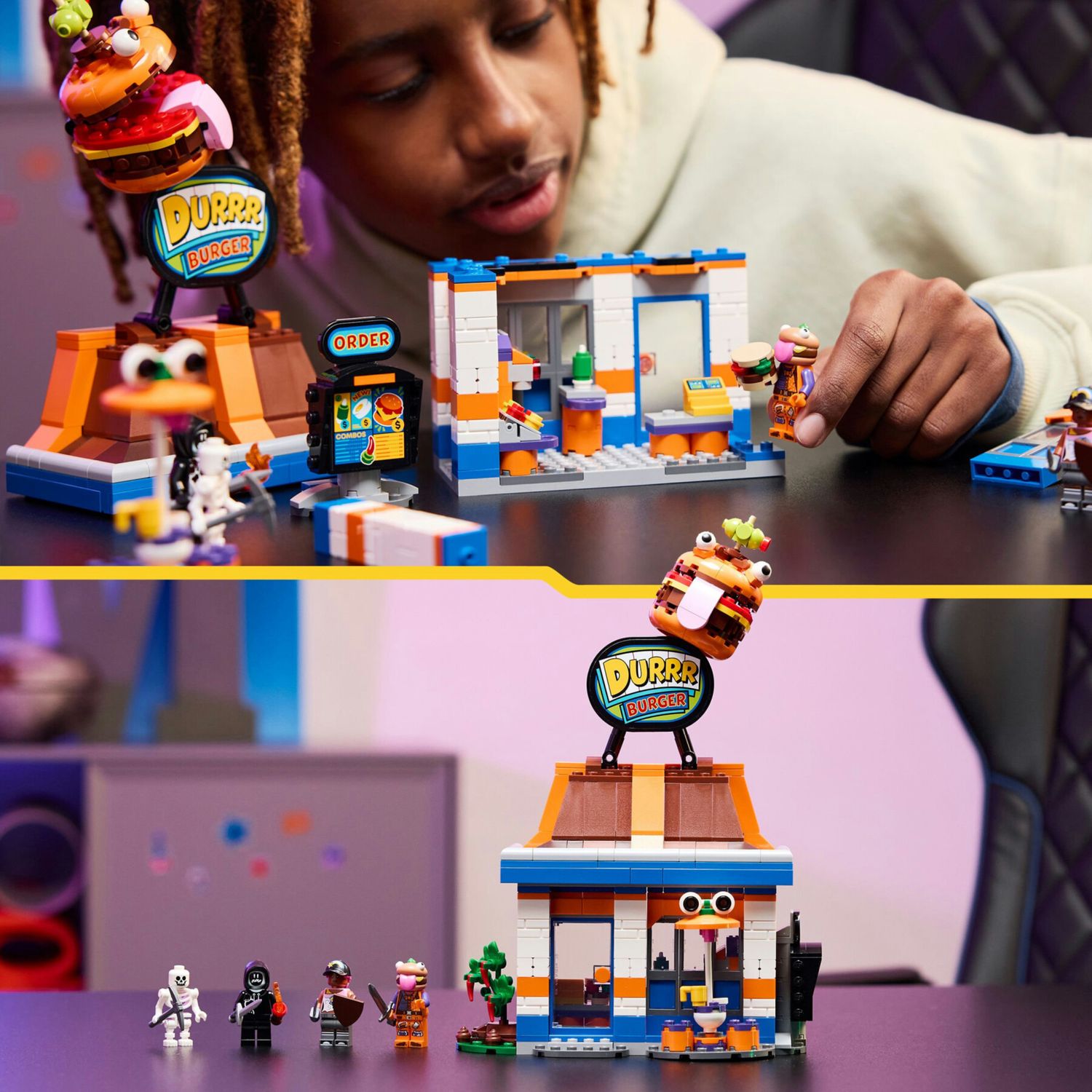 Lego fortnite 77076 ristorante durrr burger: 3 minifigure, gaming 10+ - Lego