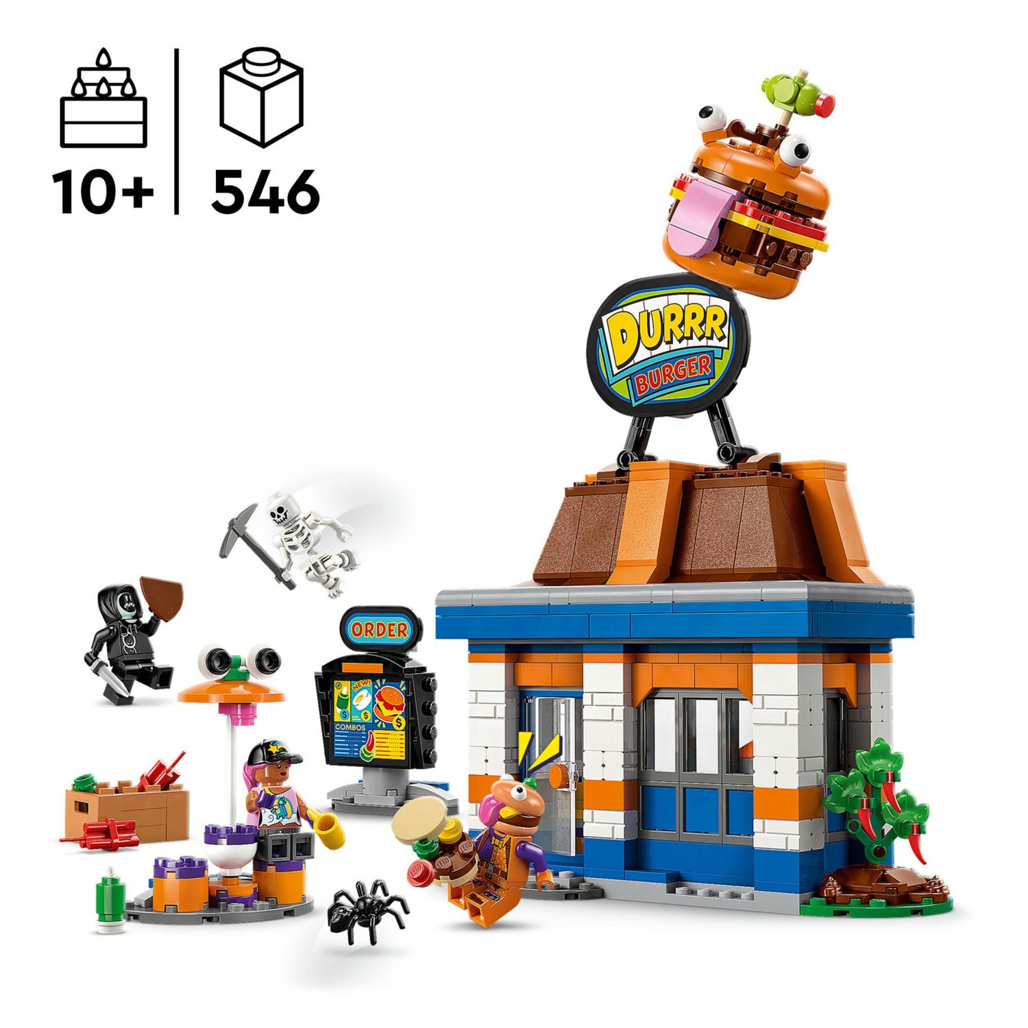 Lego fortnite 77076 ristorante durrr burger: 3 minifigure, gaming 10+ - Lego