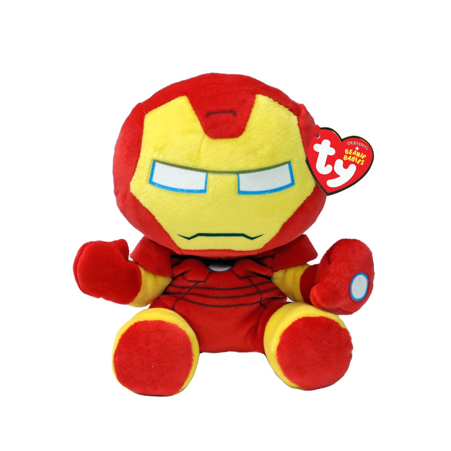 Ty - collezione marvel, iron man, tutti i tuoi eroi preferiti in versione floppy, morbido peluche da collezionare- 20 cm - TY, Avengers