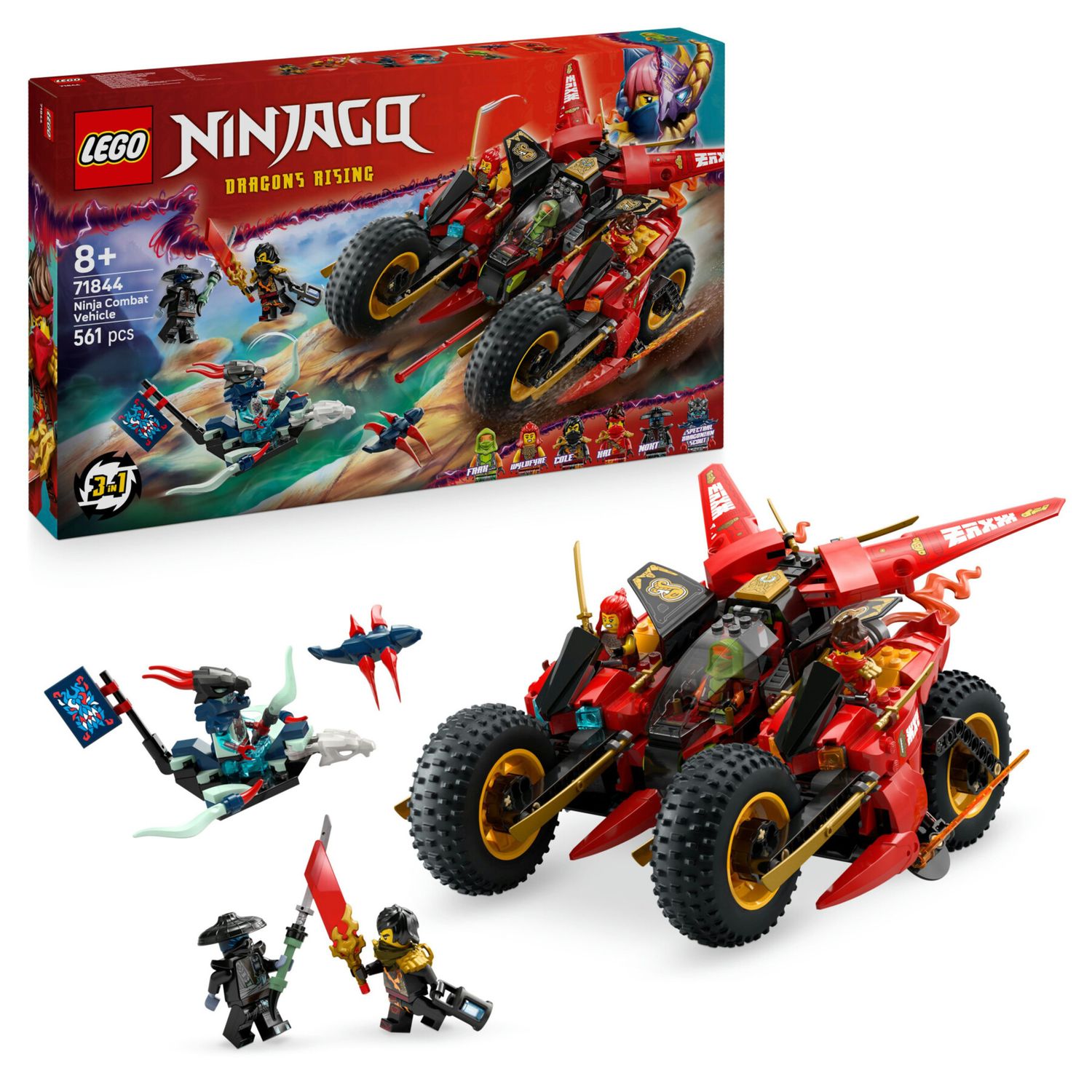 Lego ninjago 71844 veicolo combattimento ninja: 2 moto, aereo, 6 minifigure 8+ - LEGO NINJAGO, Lego
