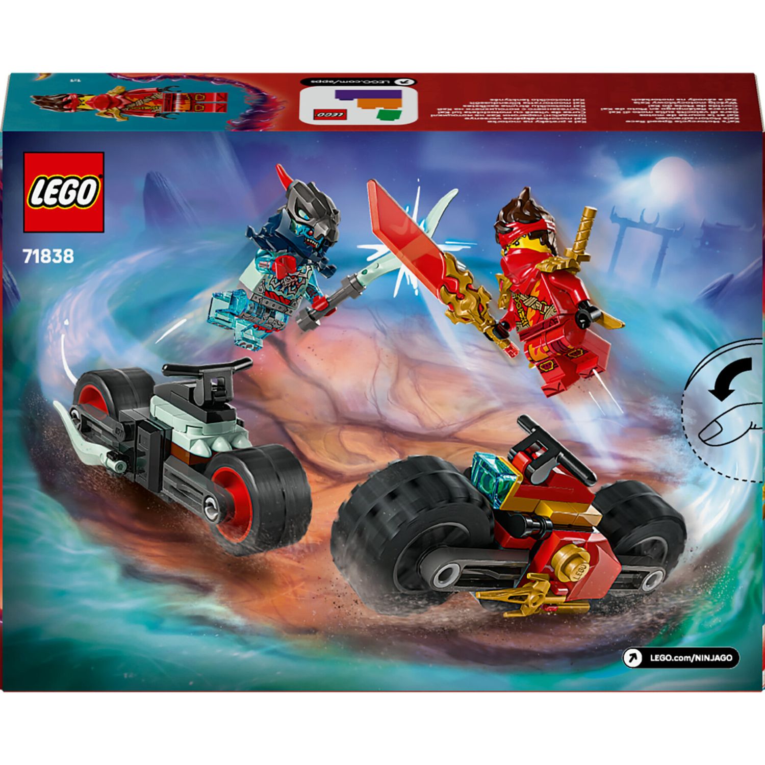 Lego ninjago 71838 moto kai: 2 motociclette, 2 minifigure 6+ - LEGO NINJAGO, Lego