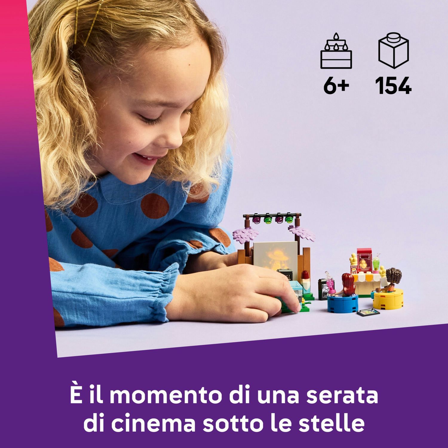 Lego friends 42642 movie night amicizia: 2 mini bamboline 6+ - LEGO FRIENDS, Lego