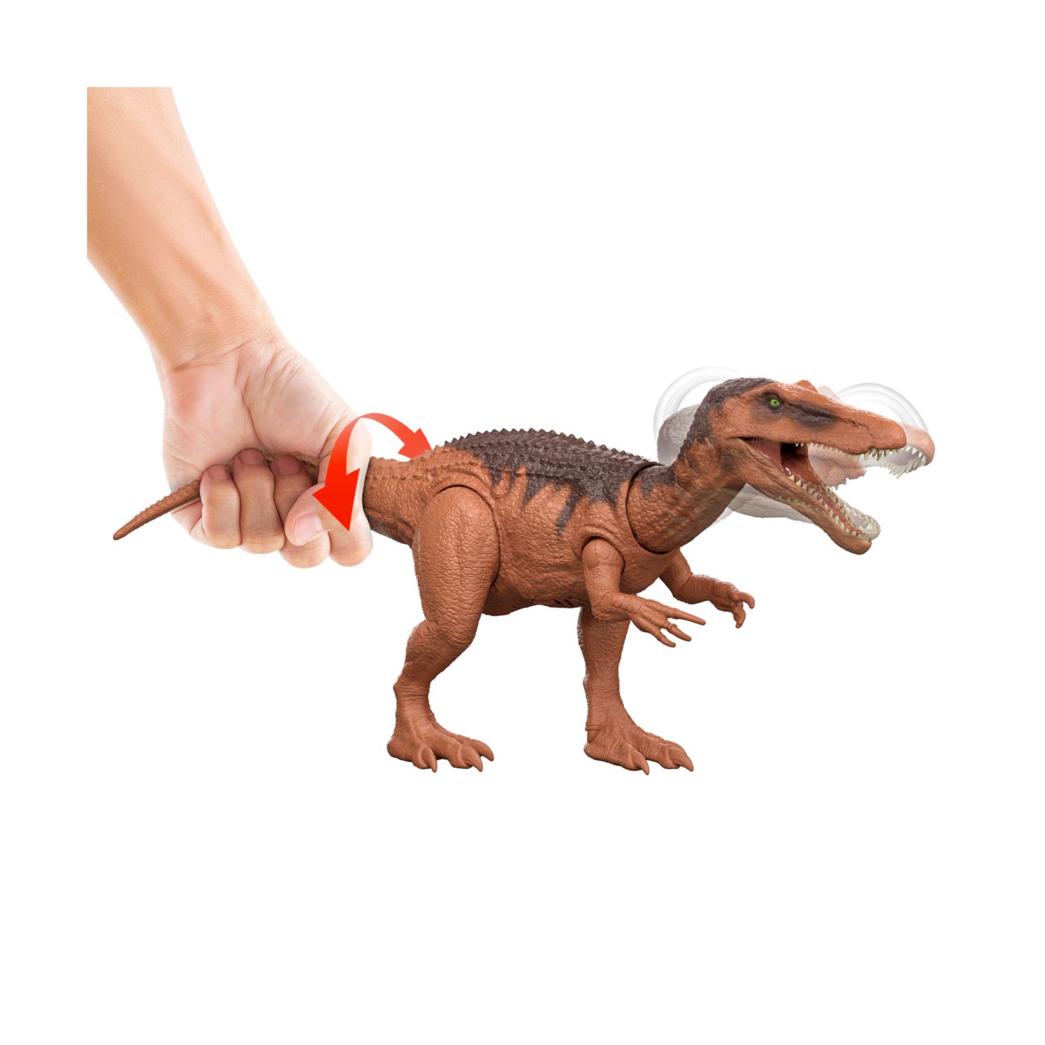 Mattel jurassic world la rinascita - baryonyx ruggito selvaggio, dinosauro snodato con suoni, ruggito e attacco multidirezionale azionato con la coda - Jurassic World