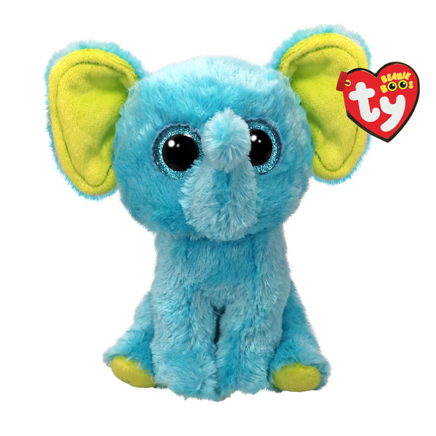 Ty beanie boos - trunkles l'elefantino blu con occhi azzurri grandi e glitter, il peluche con gli occhi grandi scintillanti - 15 cm - t37359 - TY
