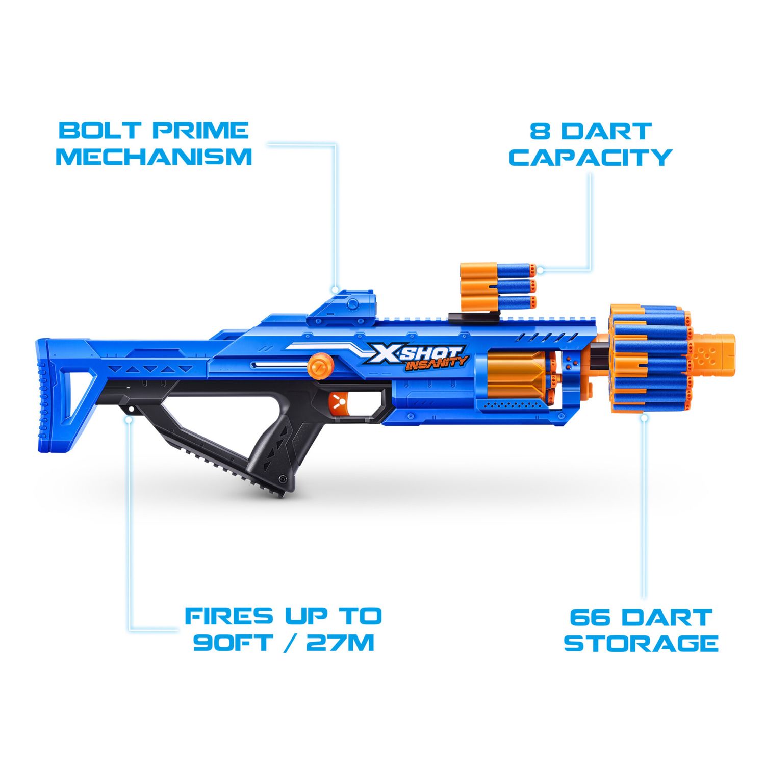 Xshot insanity berzerko: 8 shot 2pk, blaster giocattolo - X-SHOT