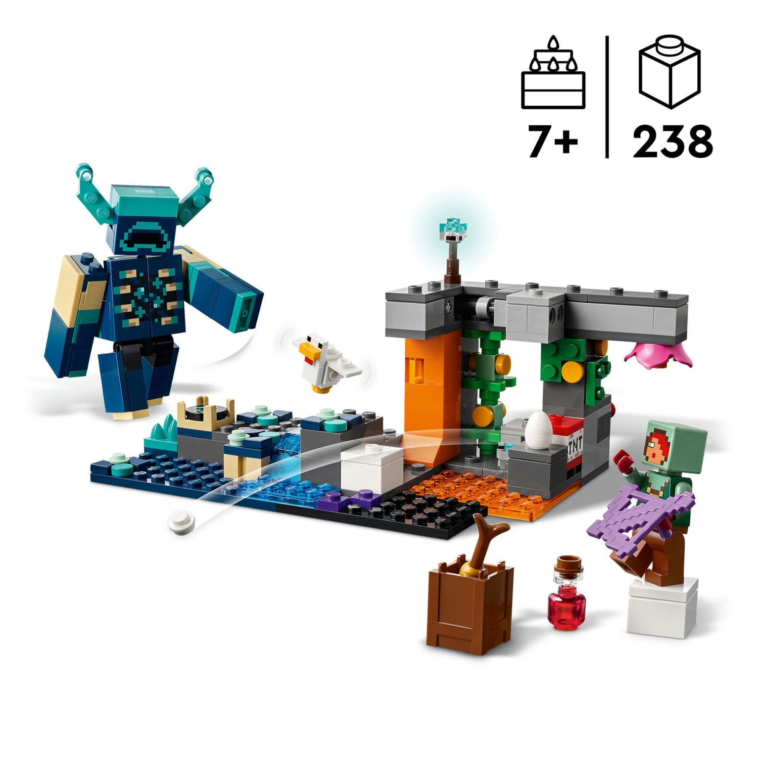 Lego minecraft 21274 sorvegliante: minifigure, caduta massi 7+ - Lego