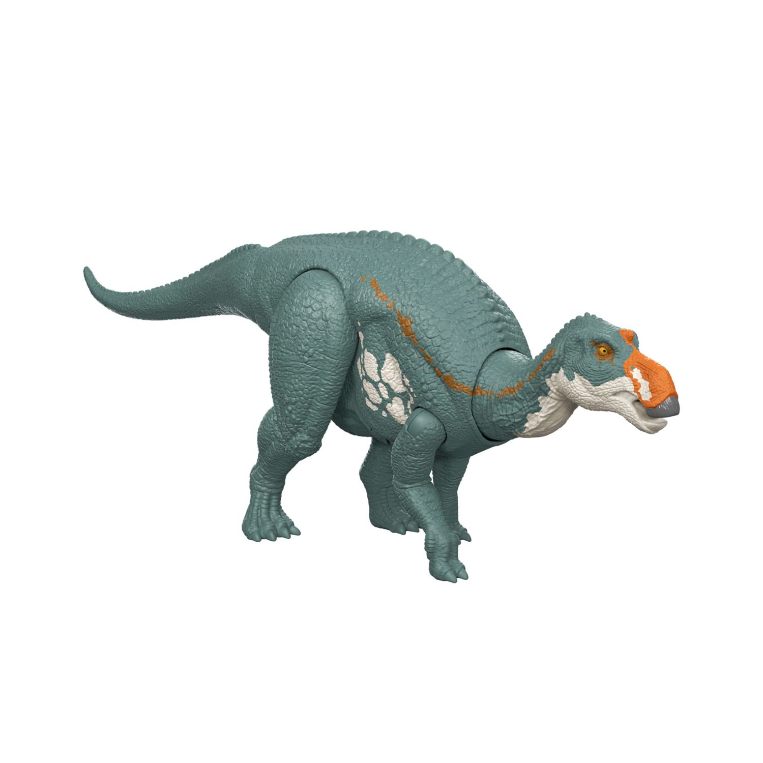 Mattel jurassic world la rinascita - maiasaura ruggito selvaggio, dinosauro snodato con suoni, ruggito e attacco multidirezionale azionato con la coda - Jurassic World