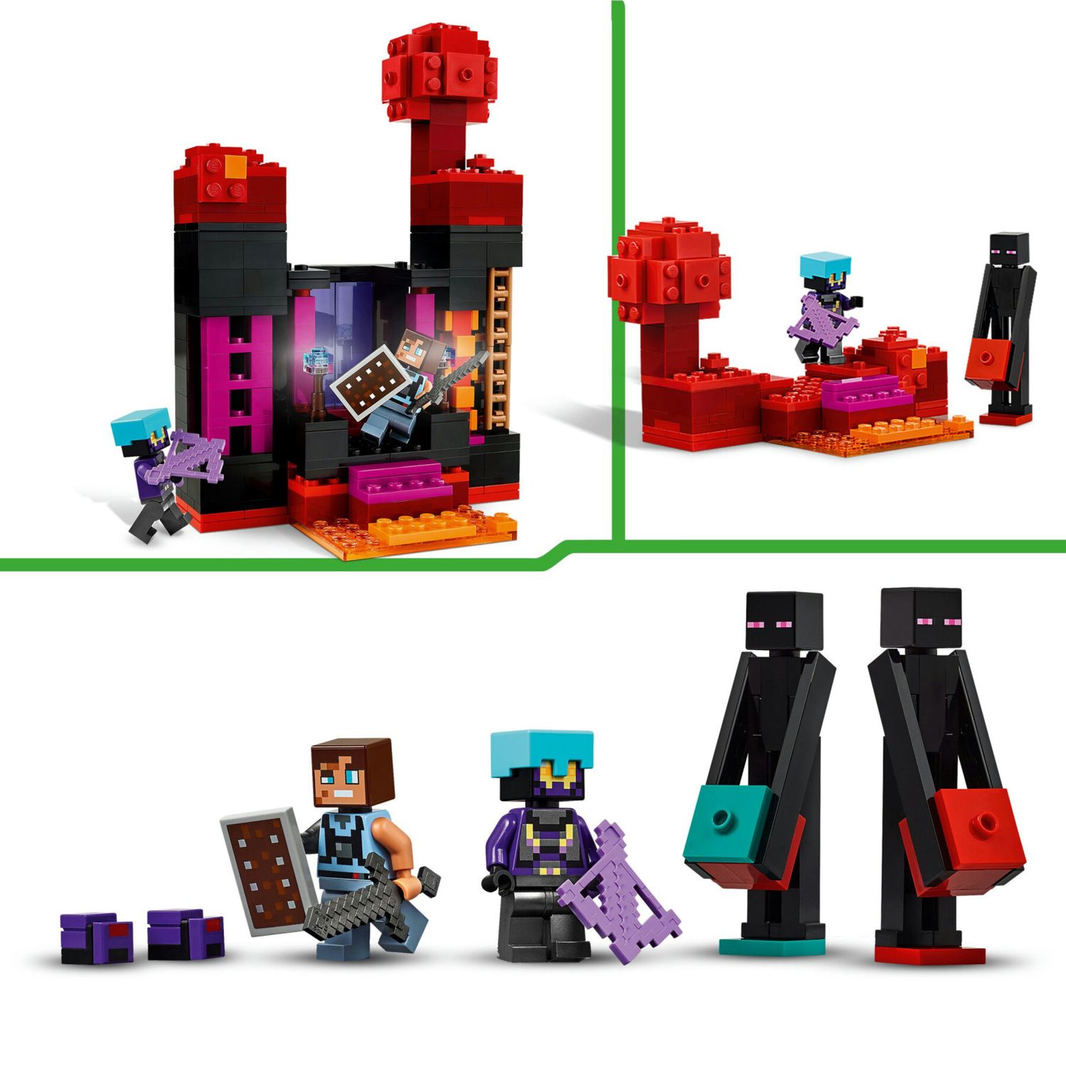 Lego minecraft 21279 2in1 torre enderman: modulare, 6 personaggi 9+ - Lego