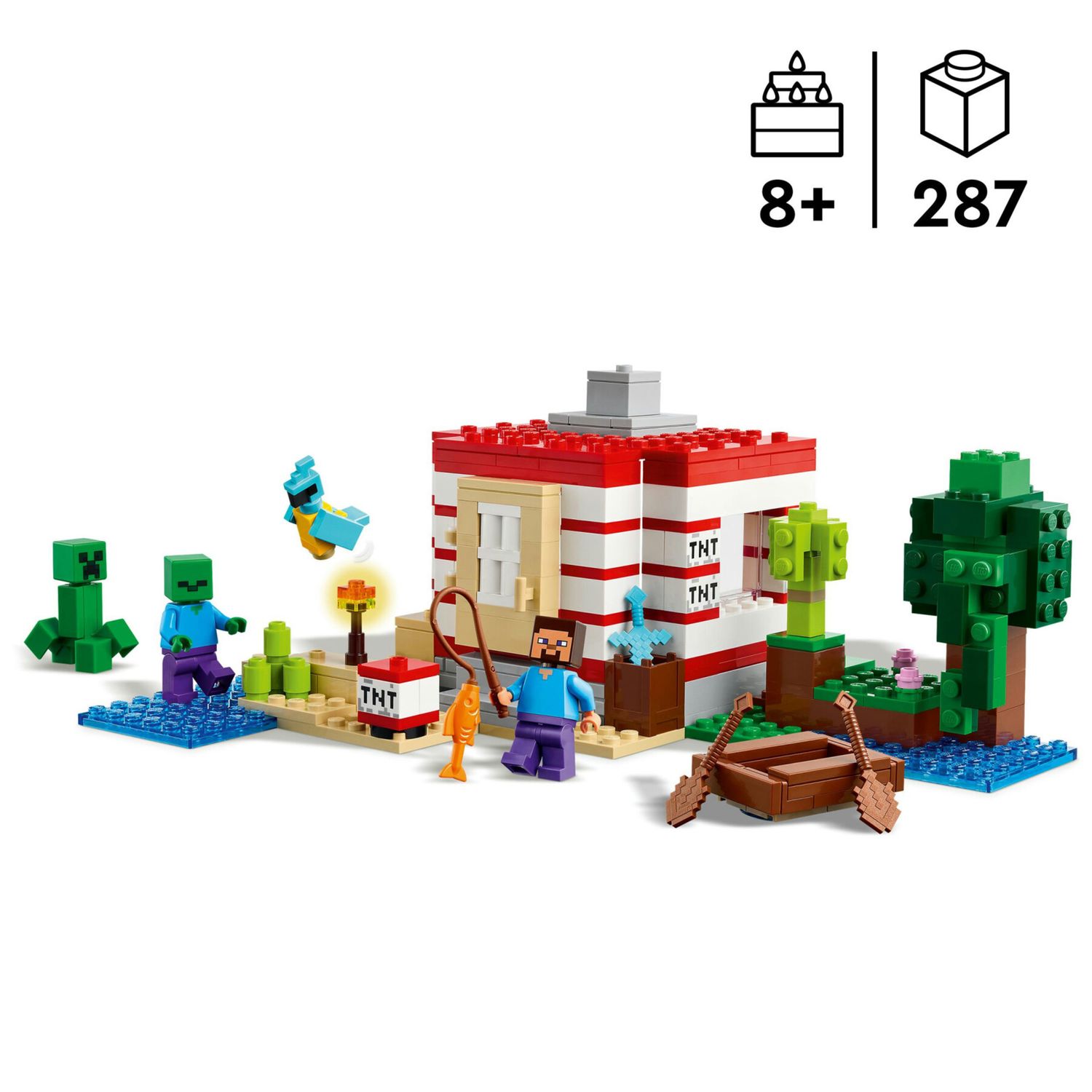 Lego minecraft 21275 casa giungla esplosiva: tnt, barca, 3 pers. 8+ - Lego