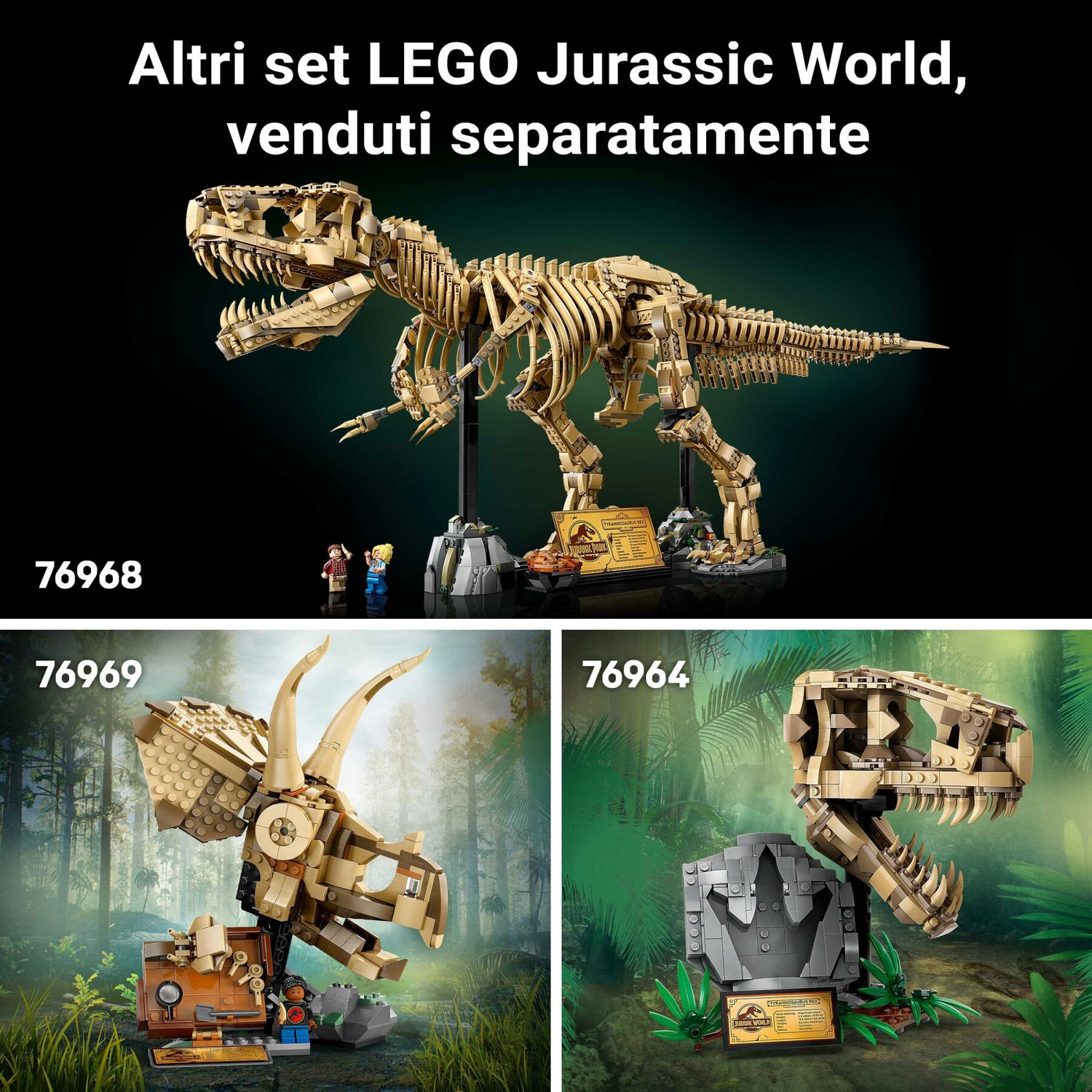 Lego jurassic fossili tirannosauro - 76968 - Jurassic World, LEGO JURASSIC WORLD, Lego
