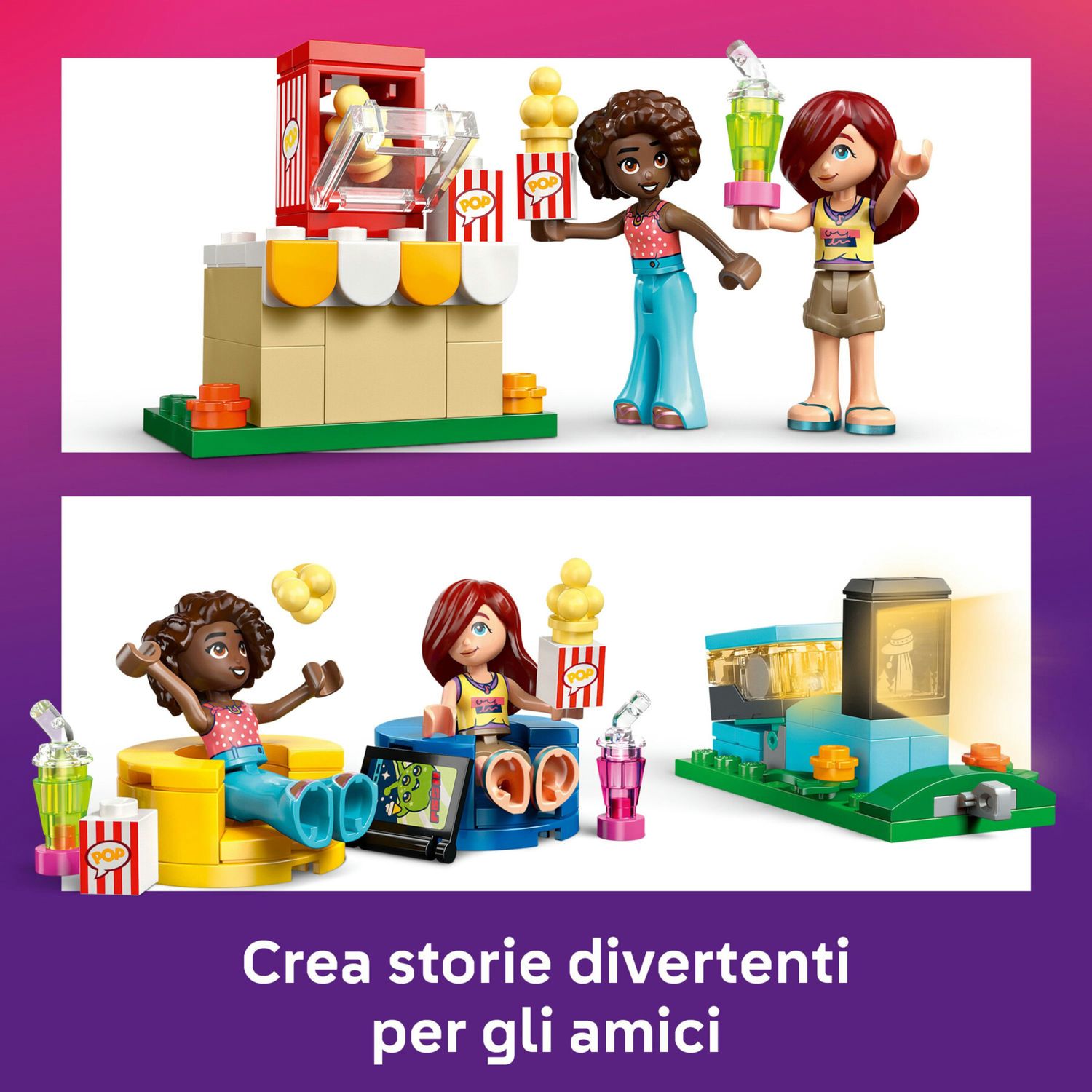 Lego friends 42642 movie night amicizia: 2 mini bamboline 6+ - LEGO FRIENDS, Lego