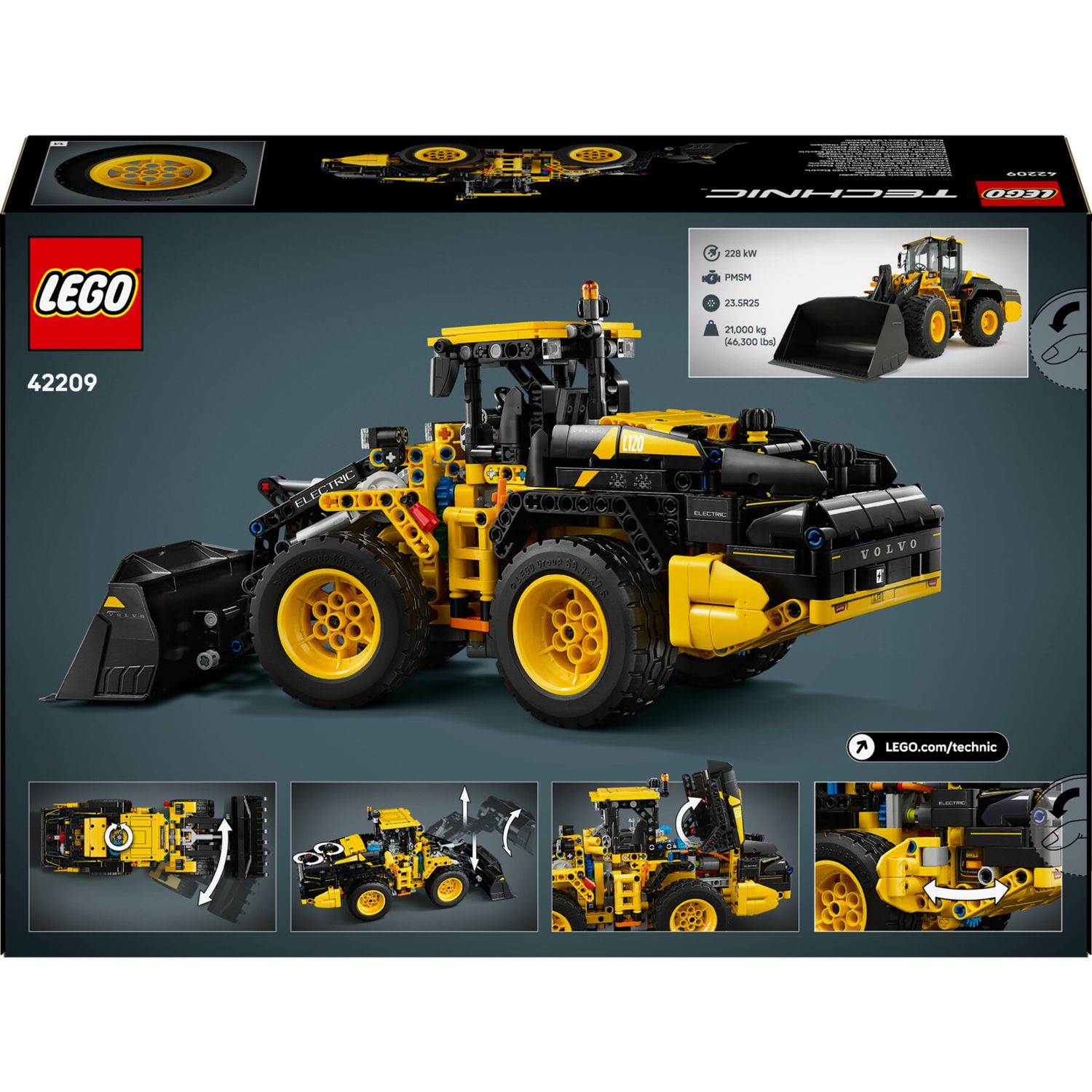 Lego technic - 42209 - ruspa  pala gommata volvo l120 electric - LEGO TECHNIC, Lego